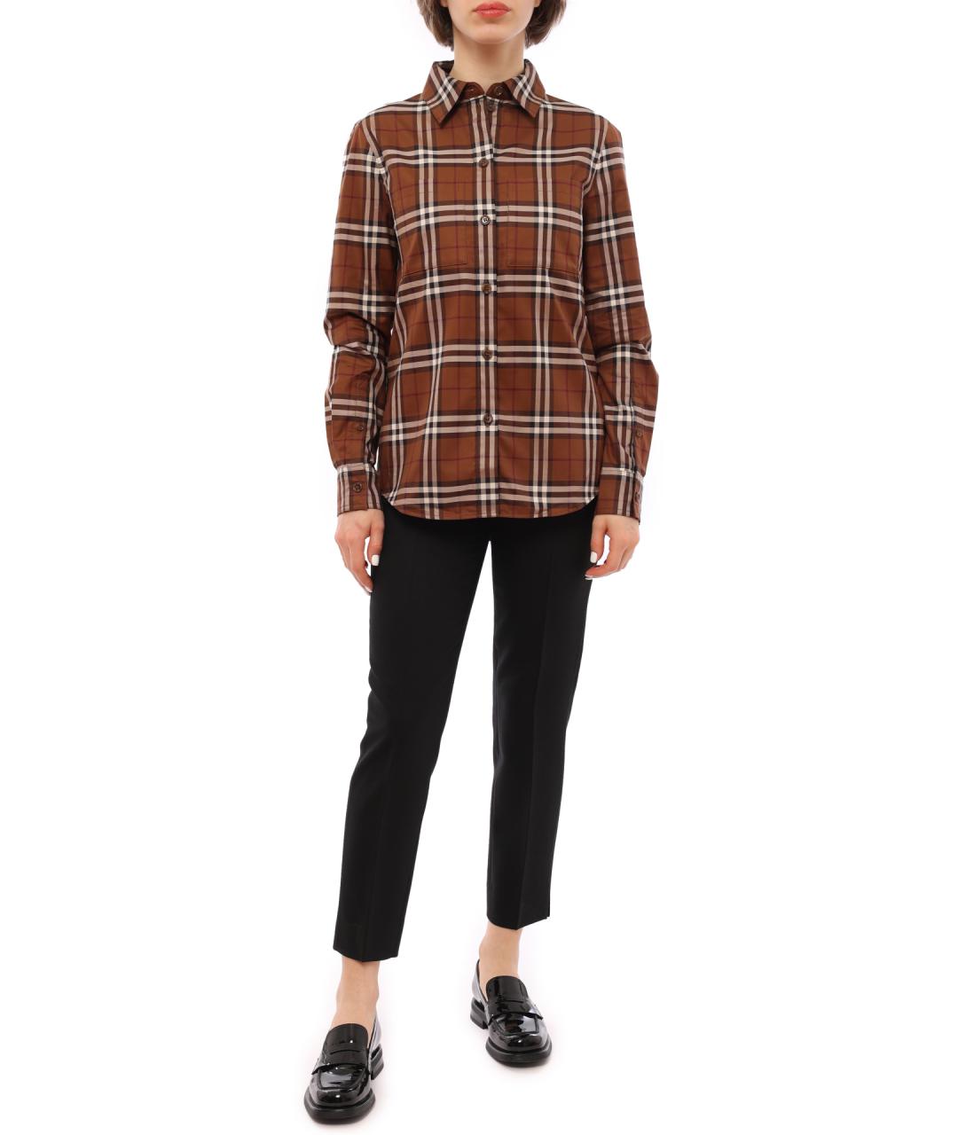 BURBERRY Коричневая хлопковая рубашка, фото 2