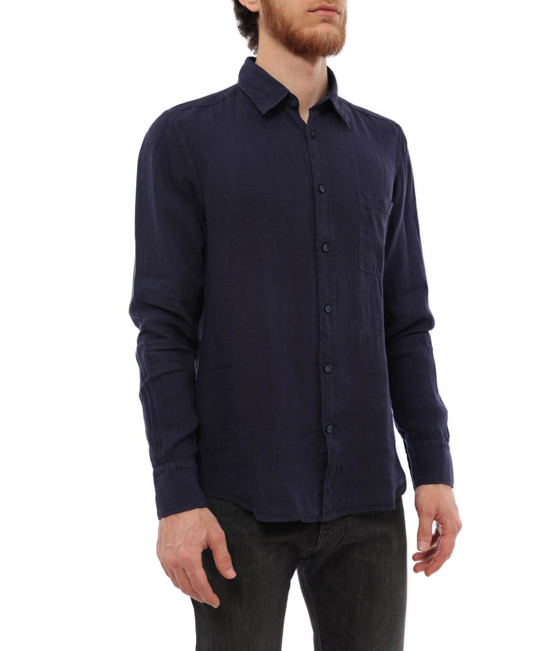 HUGO BOSS Темно-синяя льняная кэжуал рубашка, фото 5