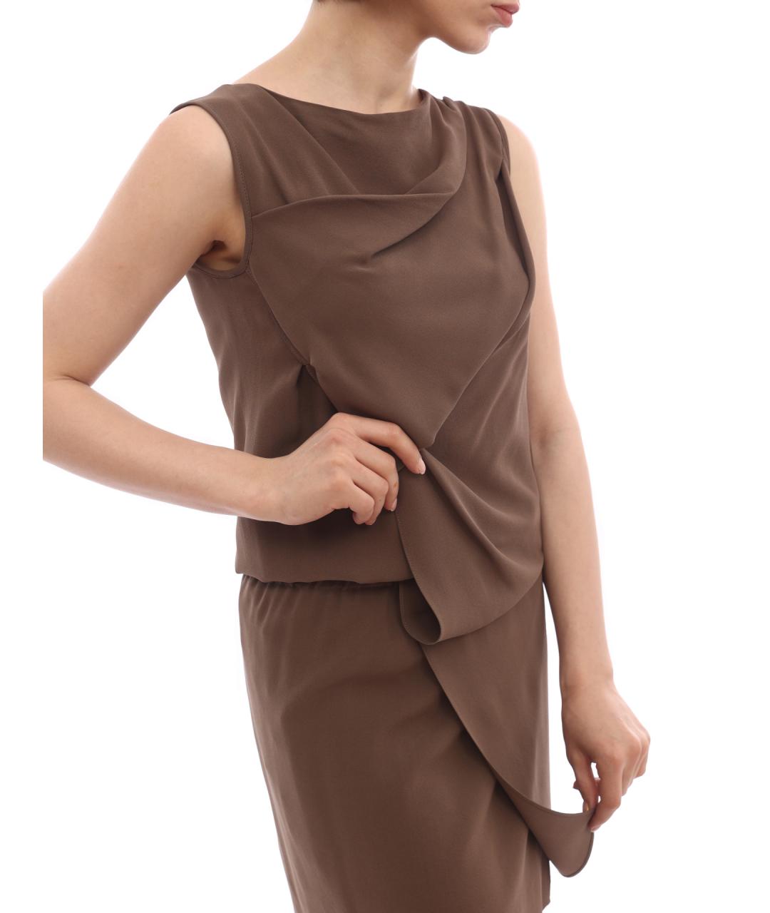 BRUNELLO CUCINELLI Коричневое повседневное платье, фото 8
