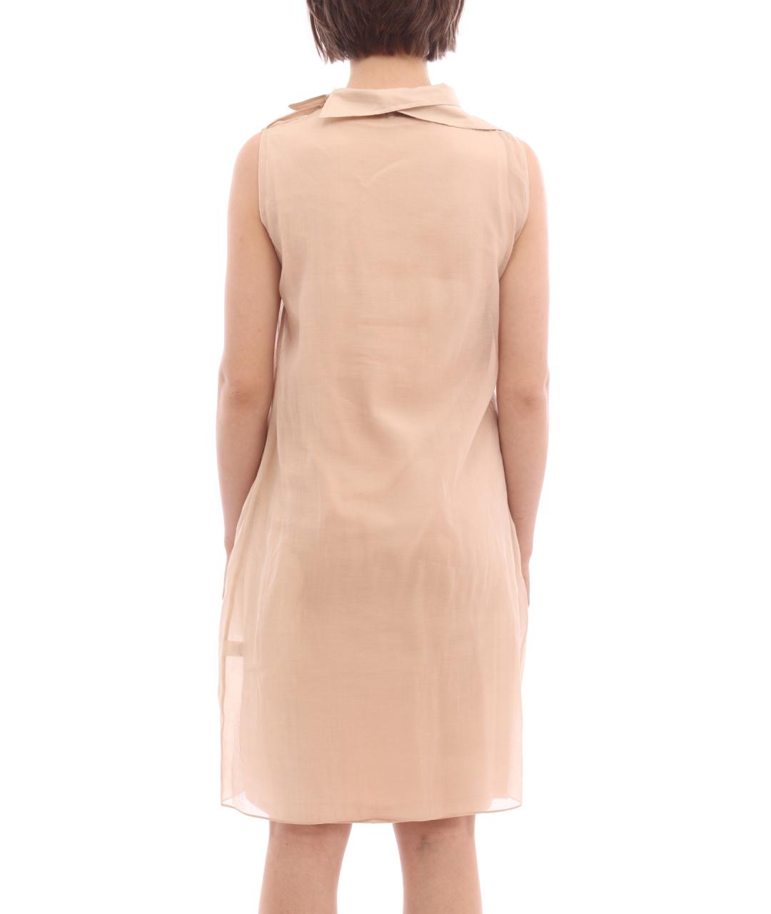 BRUNELLO CUCINELLI Бежевое хлопковое повседневное платье, фото 6