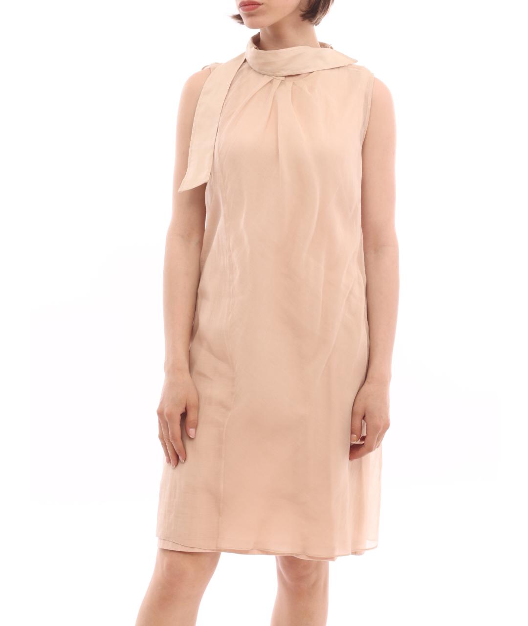 BRUNELLO CUCINELLI Бежевое хлопковое повседневное платье, фото 1