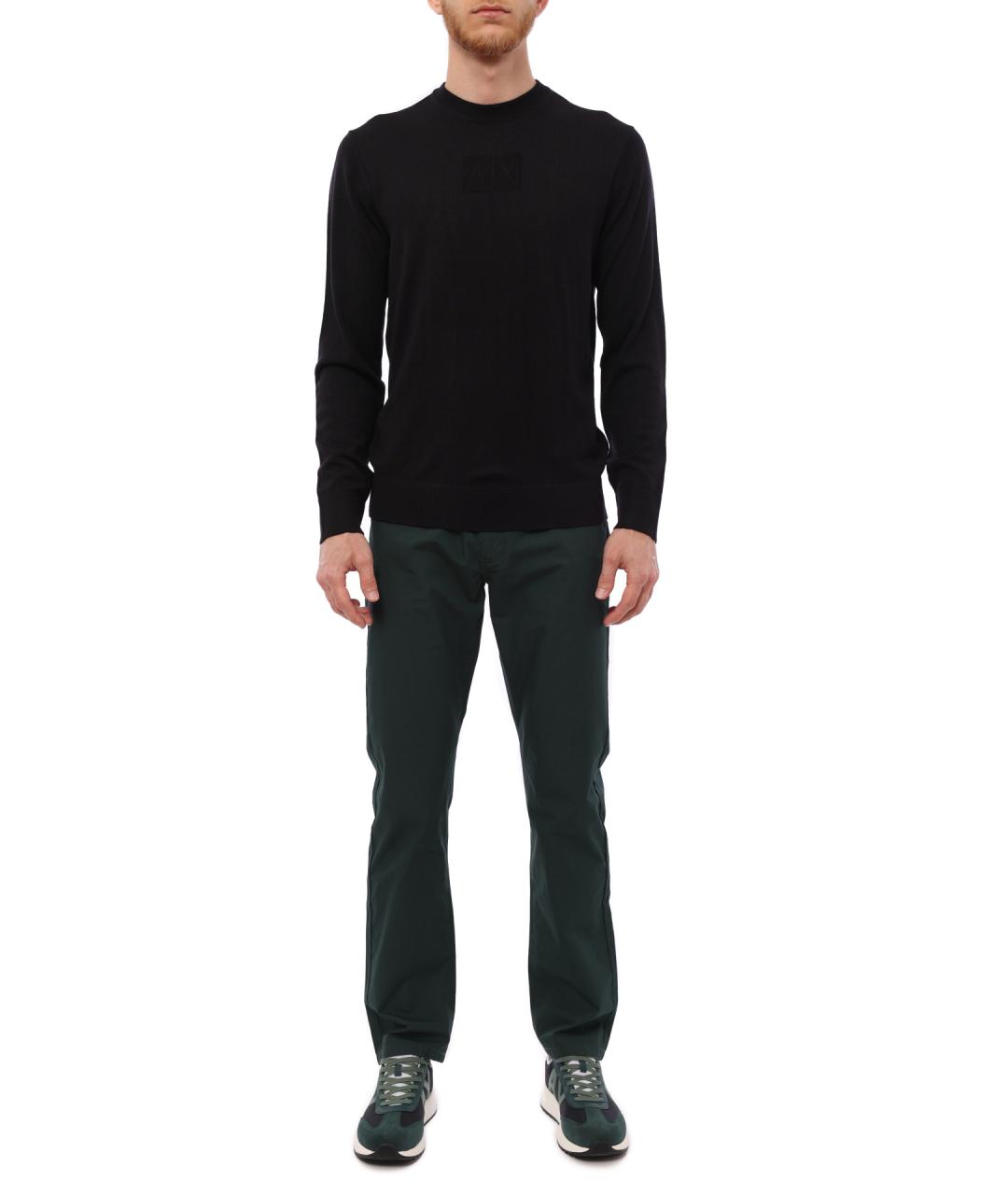 ARMANI EXCHANGE Зеленые хлопко-леновые прямые джинсы, фото 2