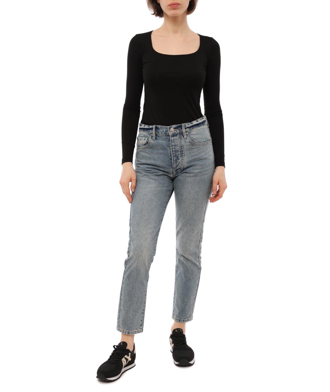 ARMANI EXCHANGE Голубые хлопковые прямые джинсы, фото 1