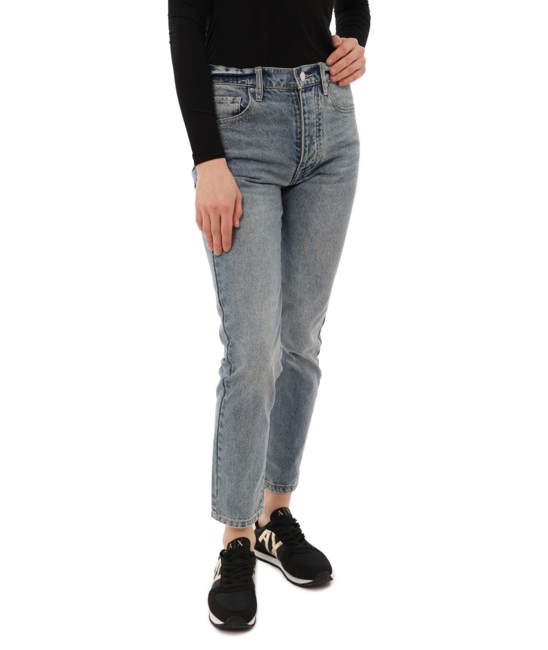 ARMANI EXCHANGE Голубые хлопковые прямые джинсы, фото 2
