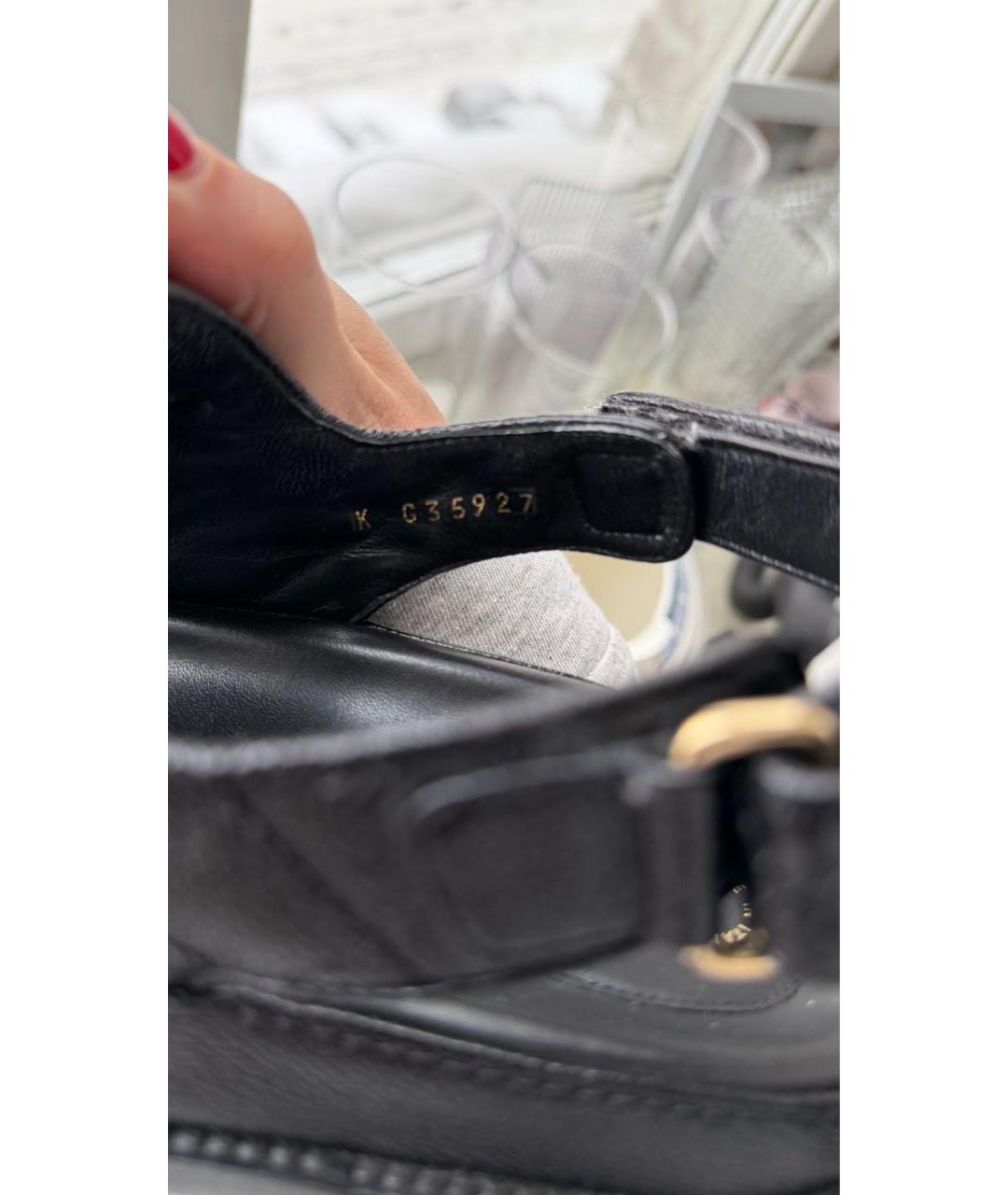 CHANEL Черные кожаные сандалии, фото 6