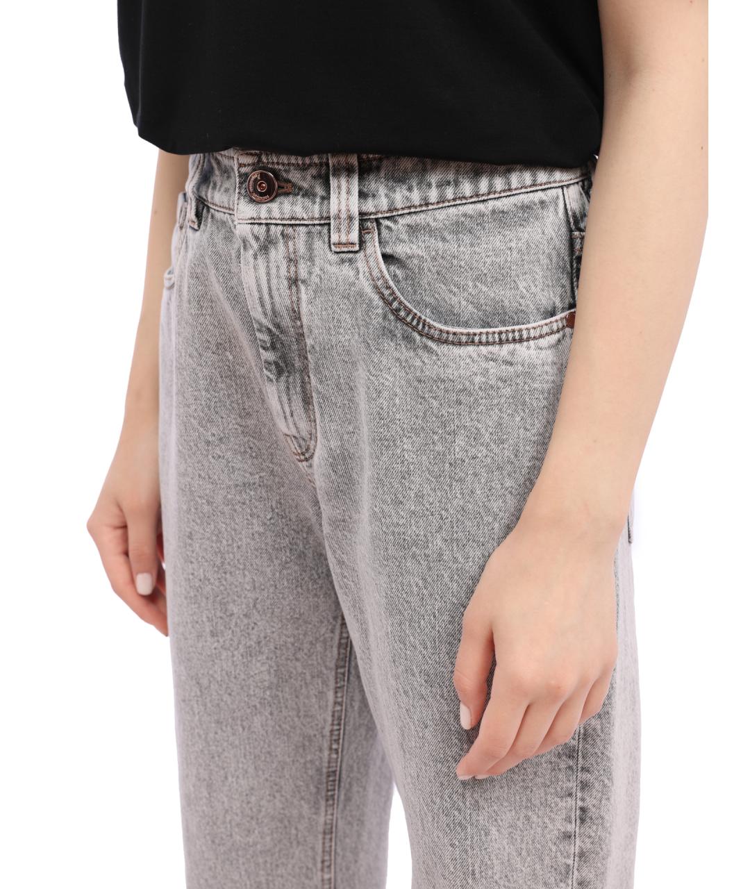 BRUNELLO CUCINELLI Серые хлопковые прямые джинсы, фото 6