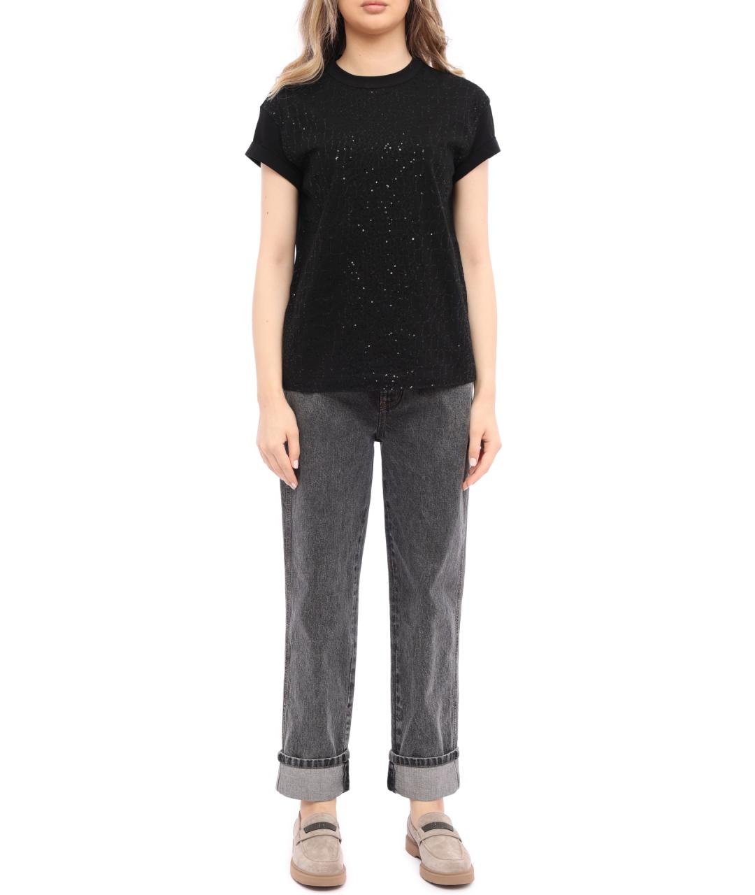 BRUNELLO CUCINELLI Серые хлопковые прямые джинсы, фото 2