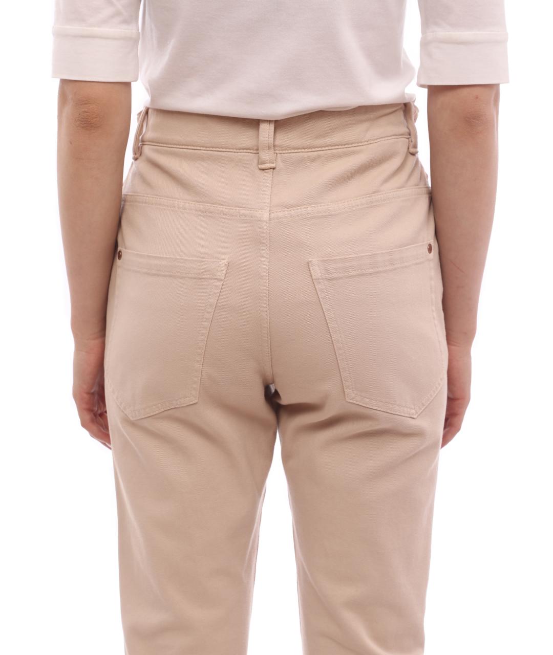 BRUNELLO CUCINELLI Бежевые прямые джинсы, фото 4