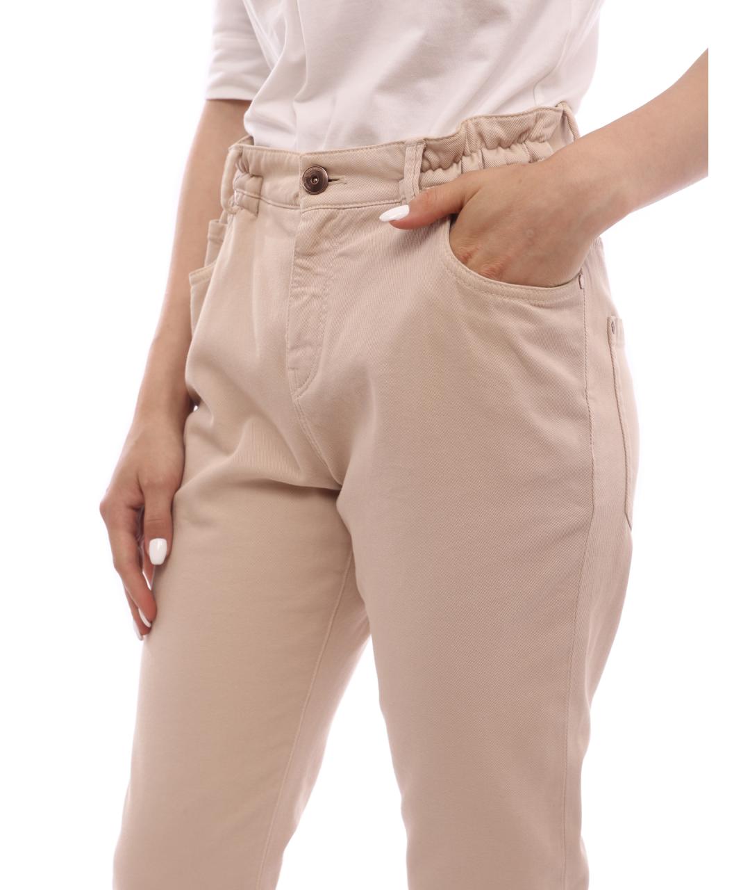 BRUNELLO CUCINELLI Бежевые прямые джинсы, фото 3