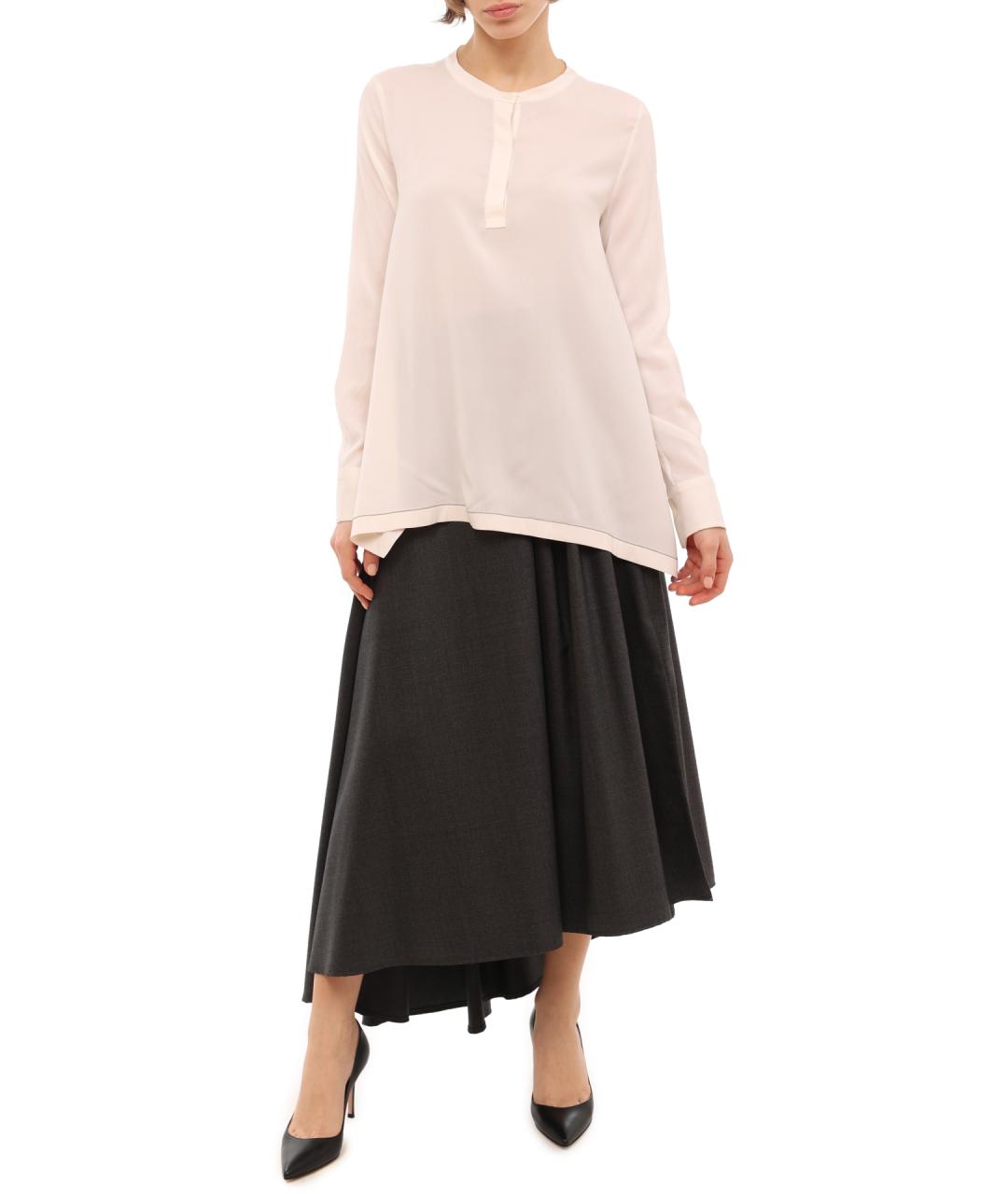 BRUNELLO CUCINELLI Белая шелковая блузы, фото 1