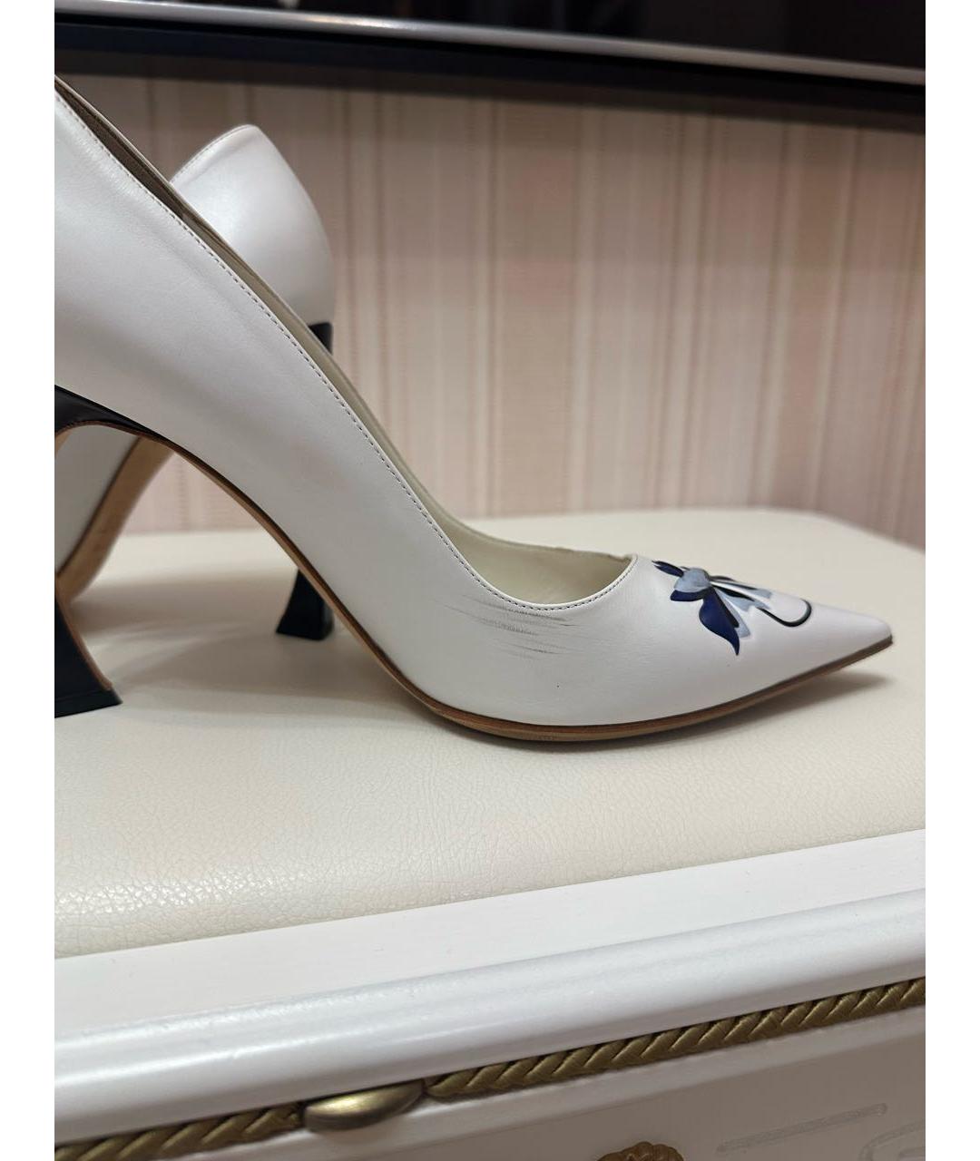 CHRISTIAN DIOR Белые кожаные туфли, фото 4