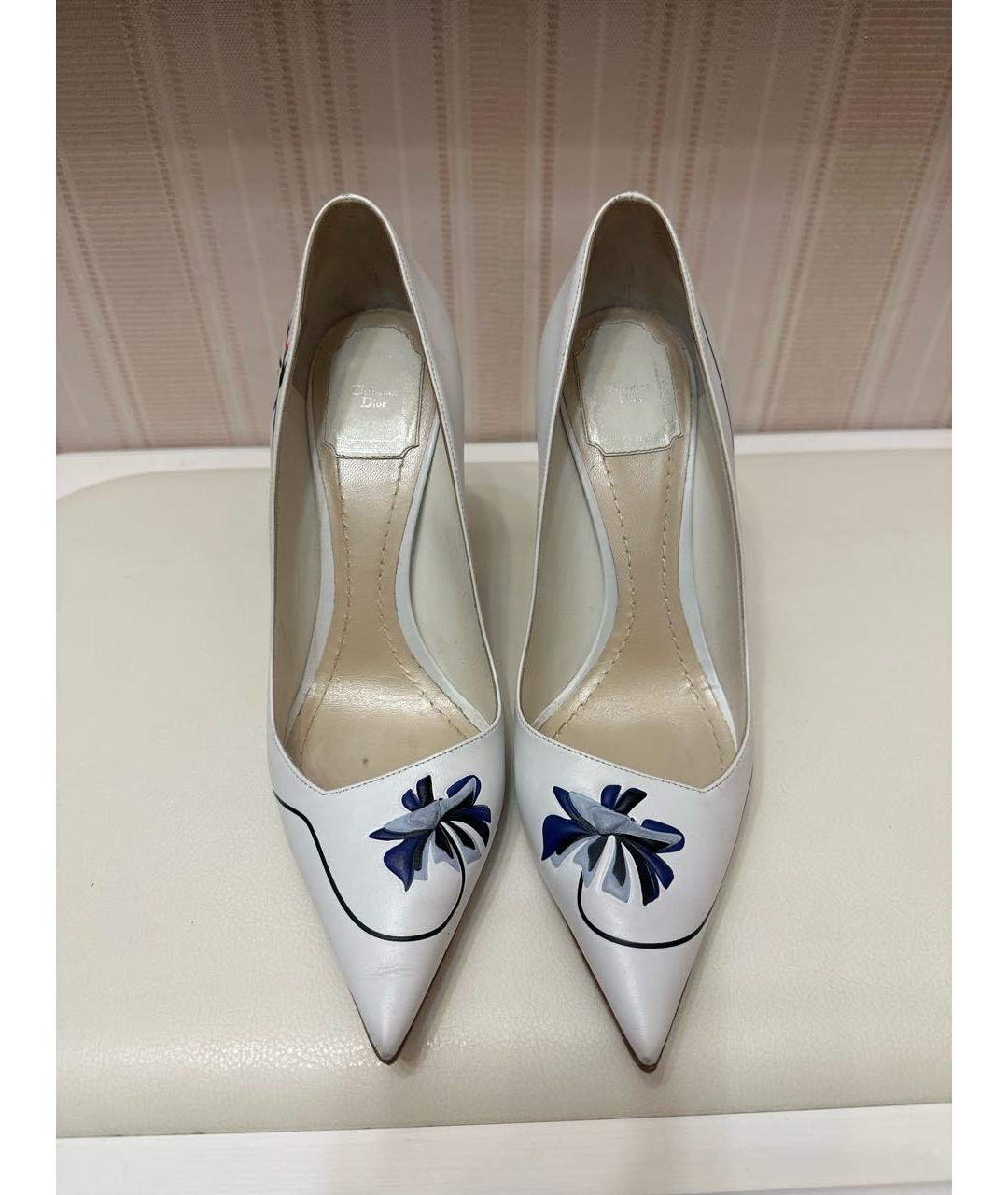 CHRISTIAN DIOR Белые кожаные туфли, фото 2