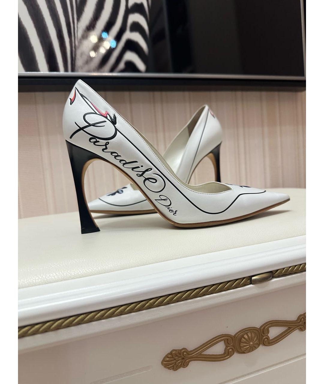 CHRISTIAN DIOR Белые кожаные туфли, фото 6