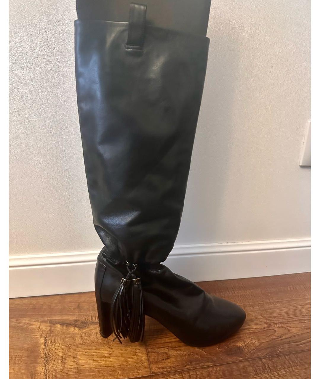 CELINE Черные кожаные сапоги, фото 7