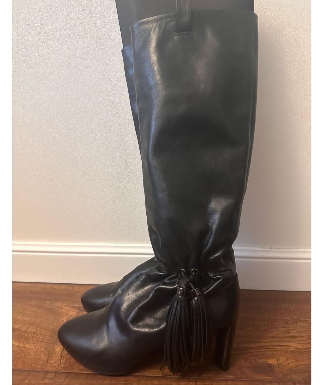 CELINE Черные кожаные сапоги, фото 2