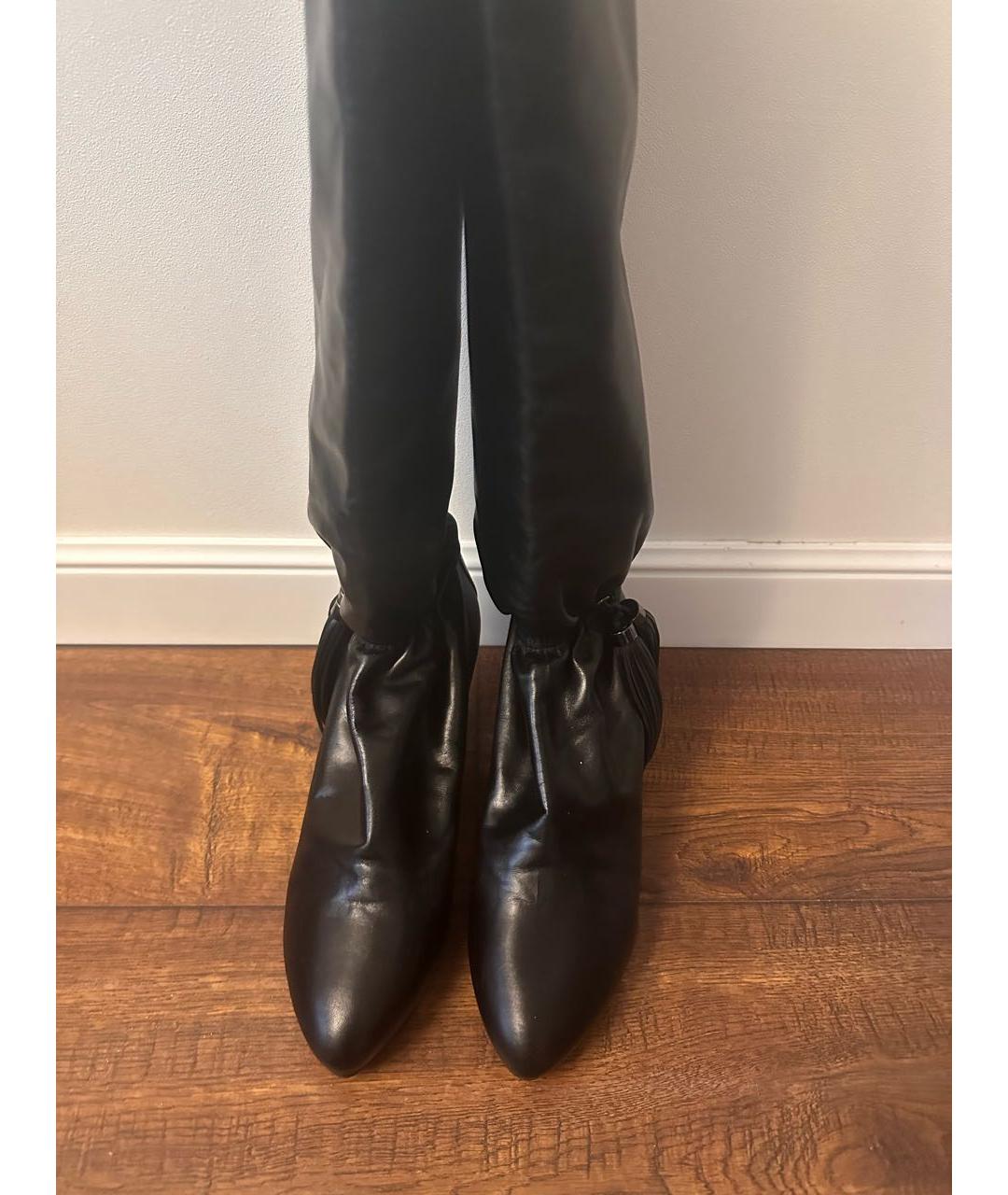 CELINE Черные кожаные сапоги, фото 3