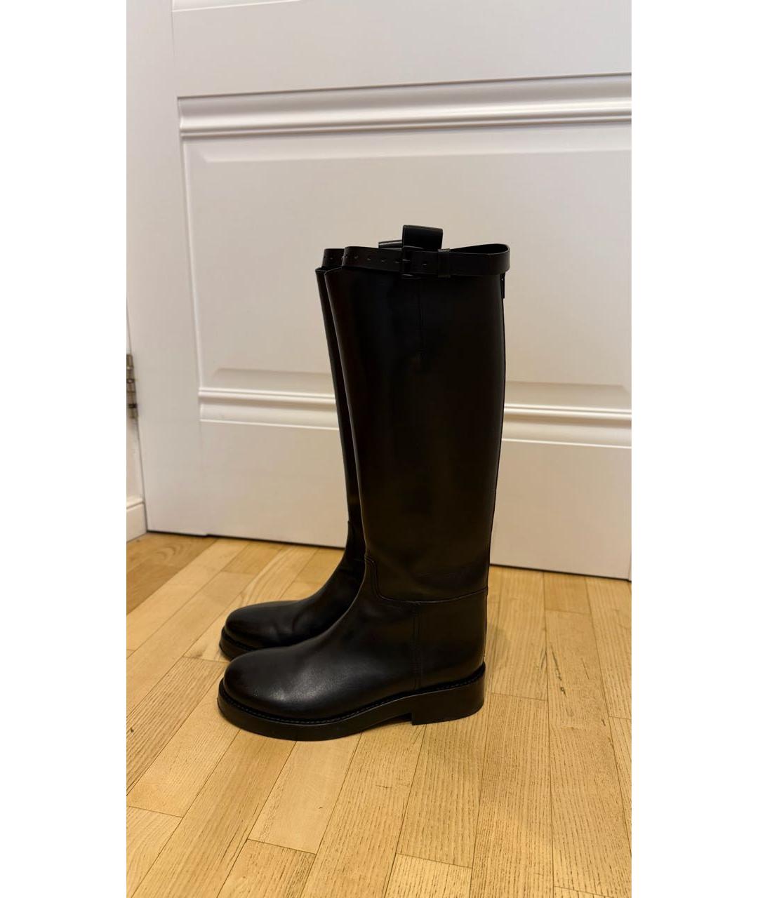 ANN DEMEULEMEESTER Черные кожаные сапоги, фото 3