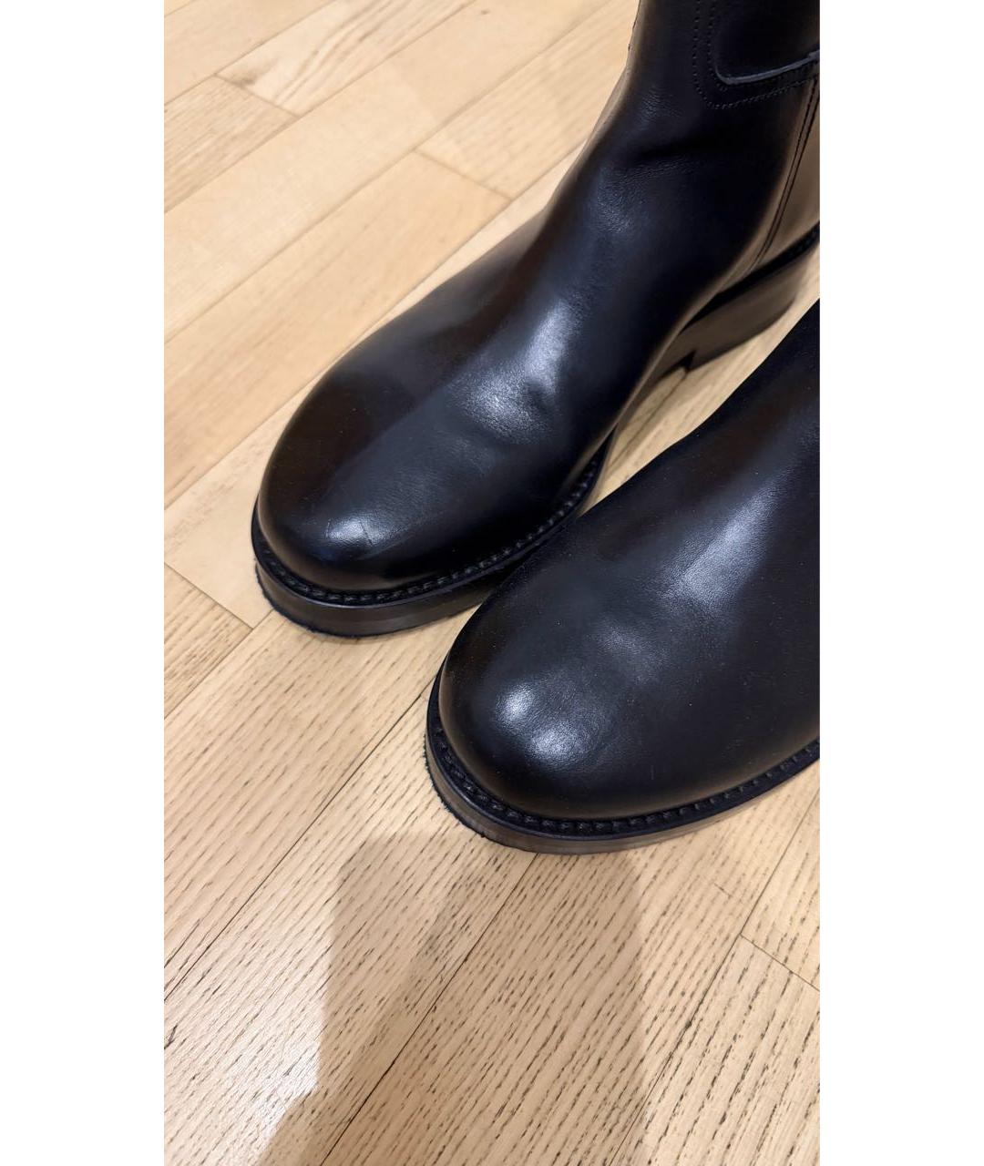 ANN DEMEULEMEESTER Черные кожаные сапоги, фото 5