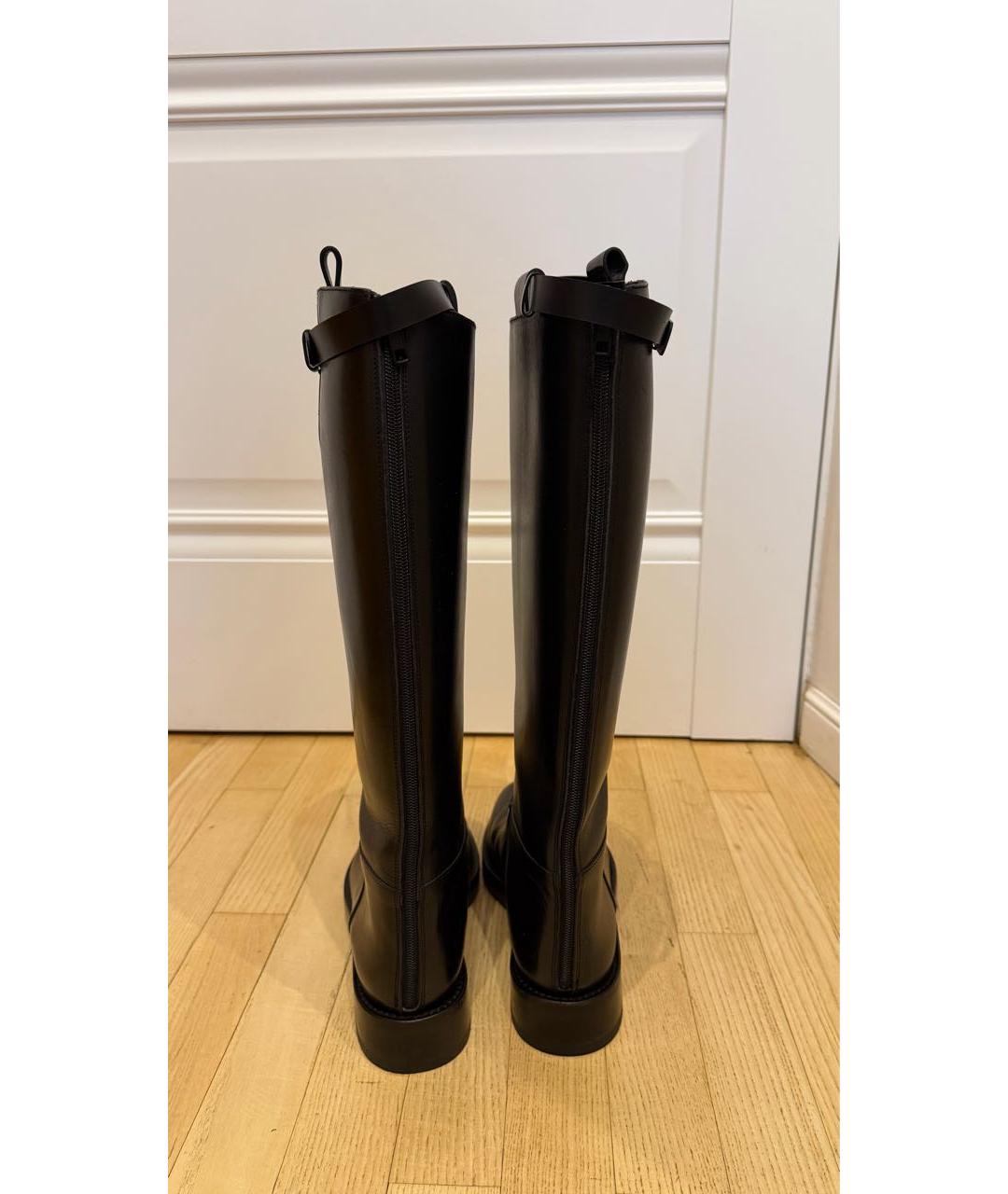 ANN DEMEULEMEESTER Черные кожаные сапоги, фото 6