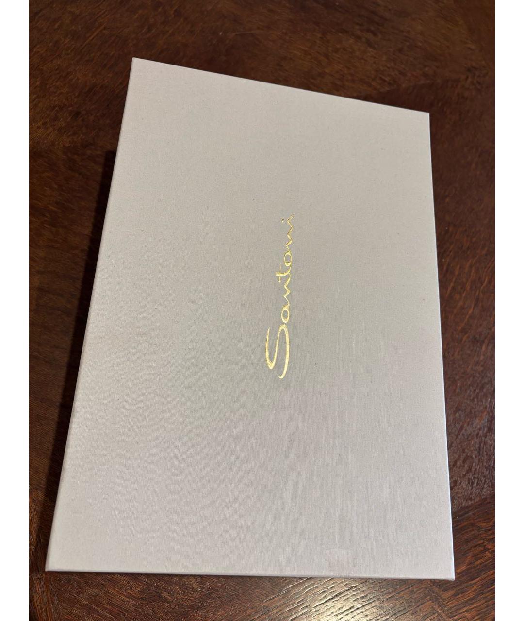 SANTONI Черные кожаные низкие кроссовки / кеды, фото 4