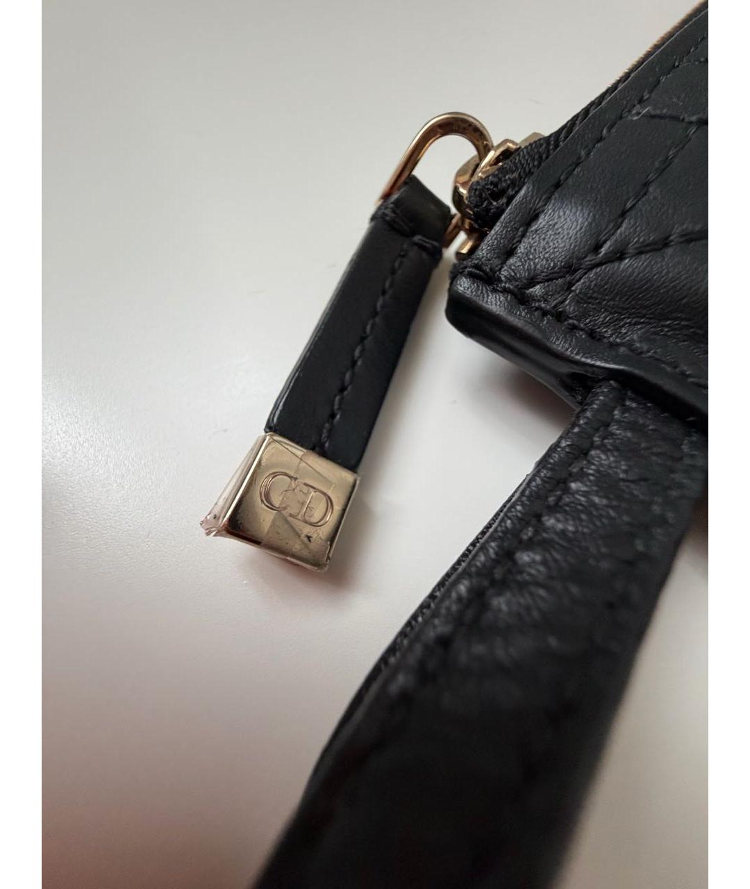 CHRISTIAN DIOR Черная кожаная сумка тоут, фото 4