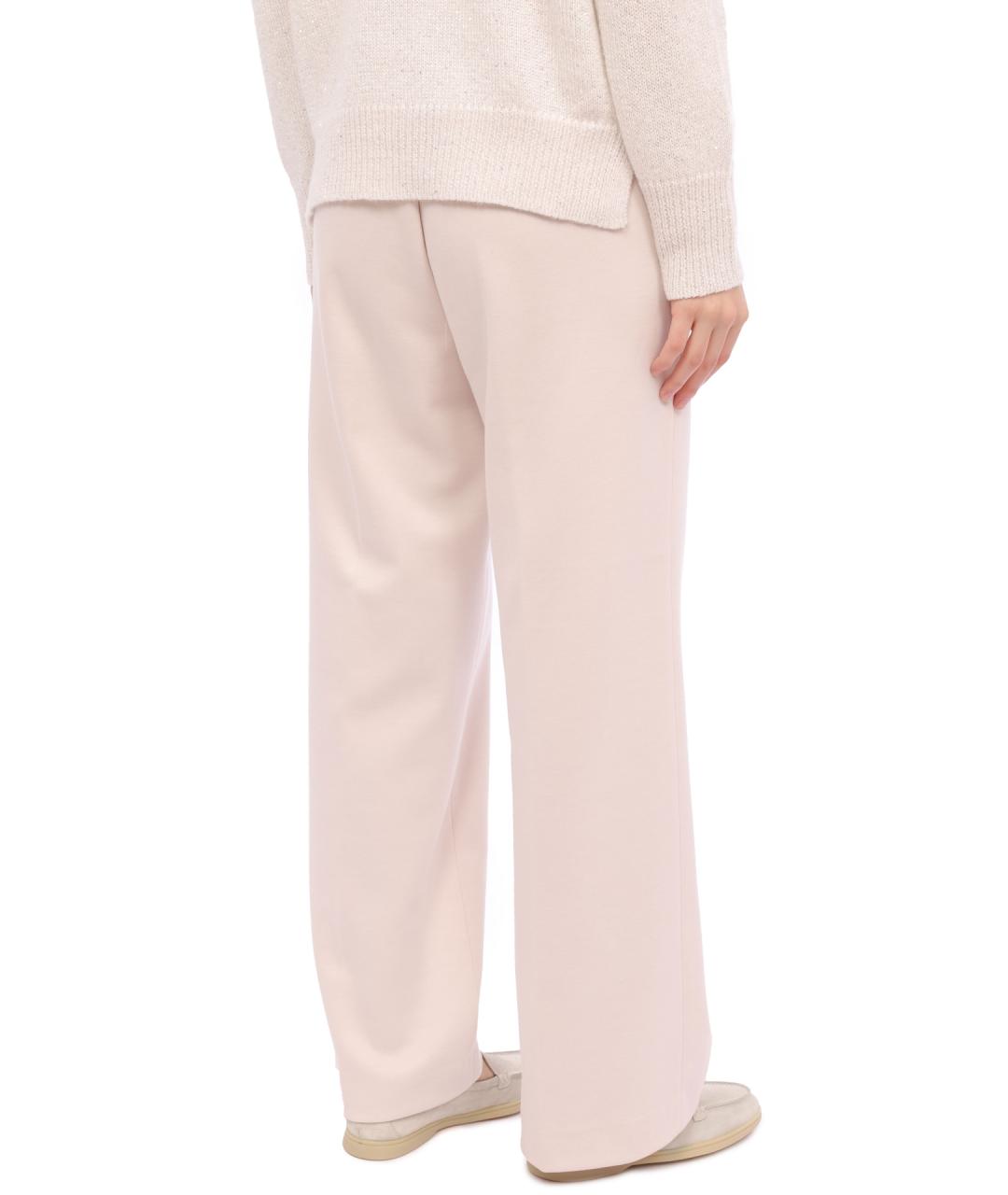 PESERICO Белые прямые брюки, фото 4