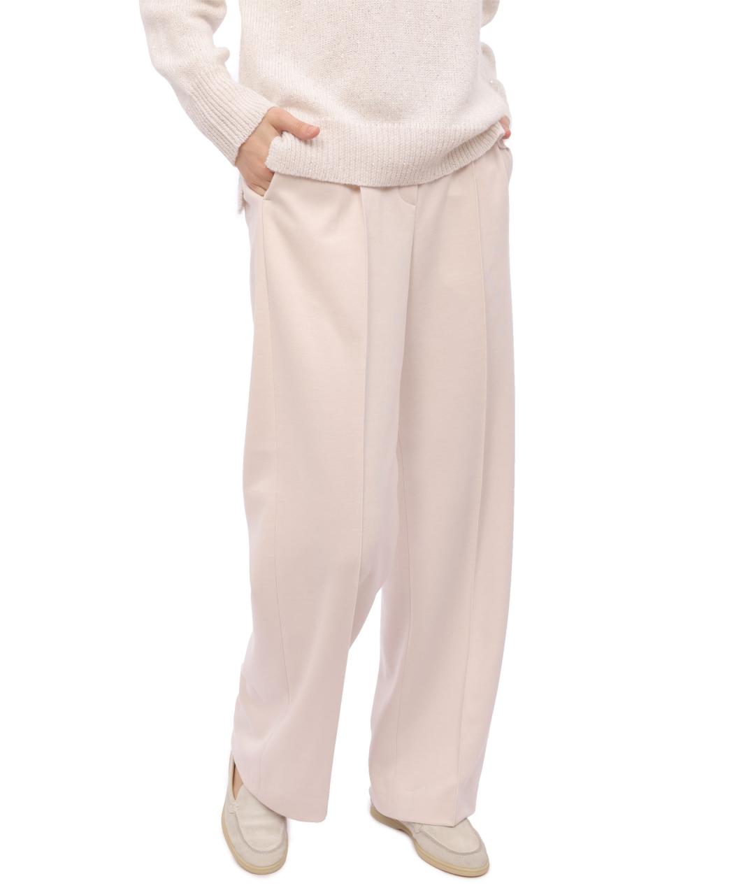 PESERICO Белые прямые брюки, фото 3