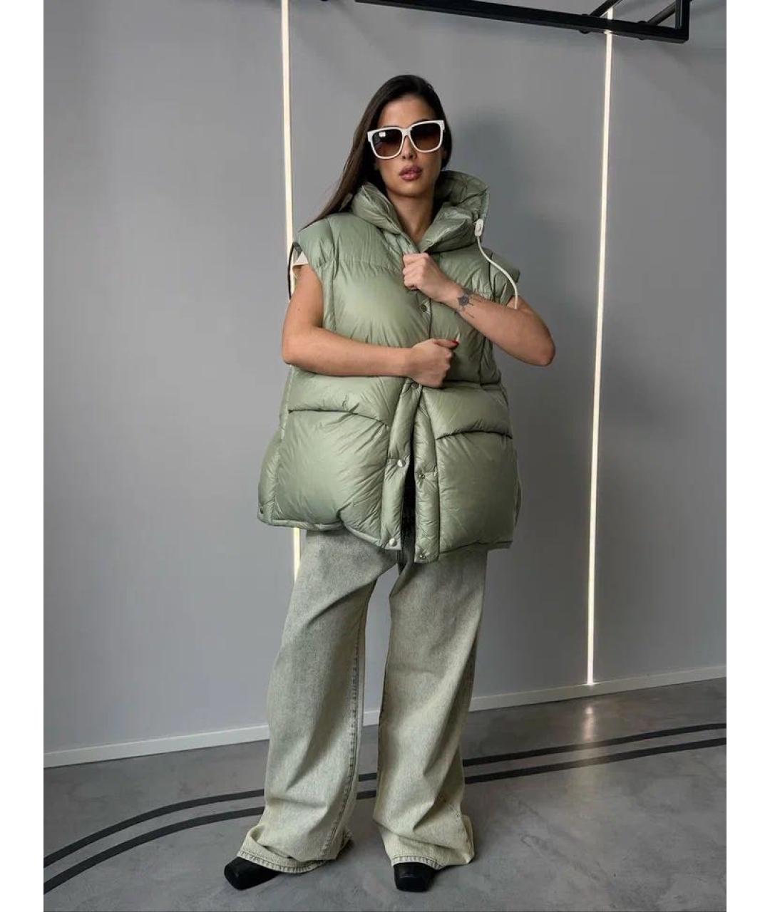 JIL SANDER Зеленый полиамидовый жилет, фото 2