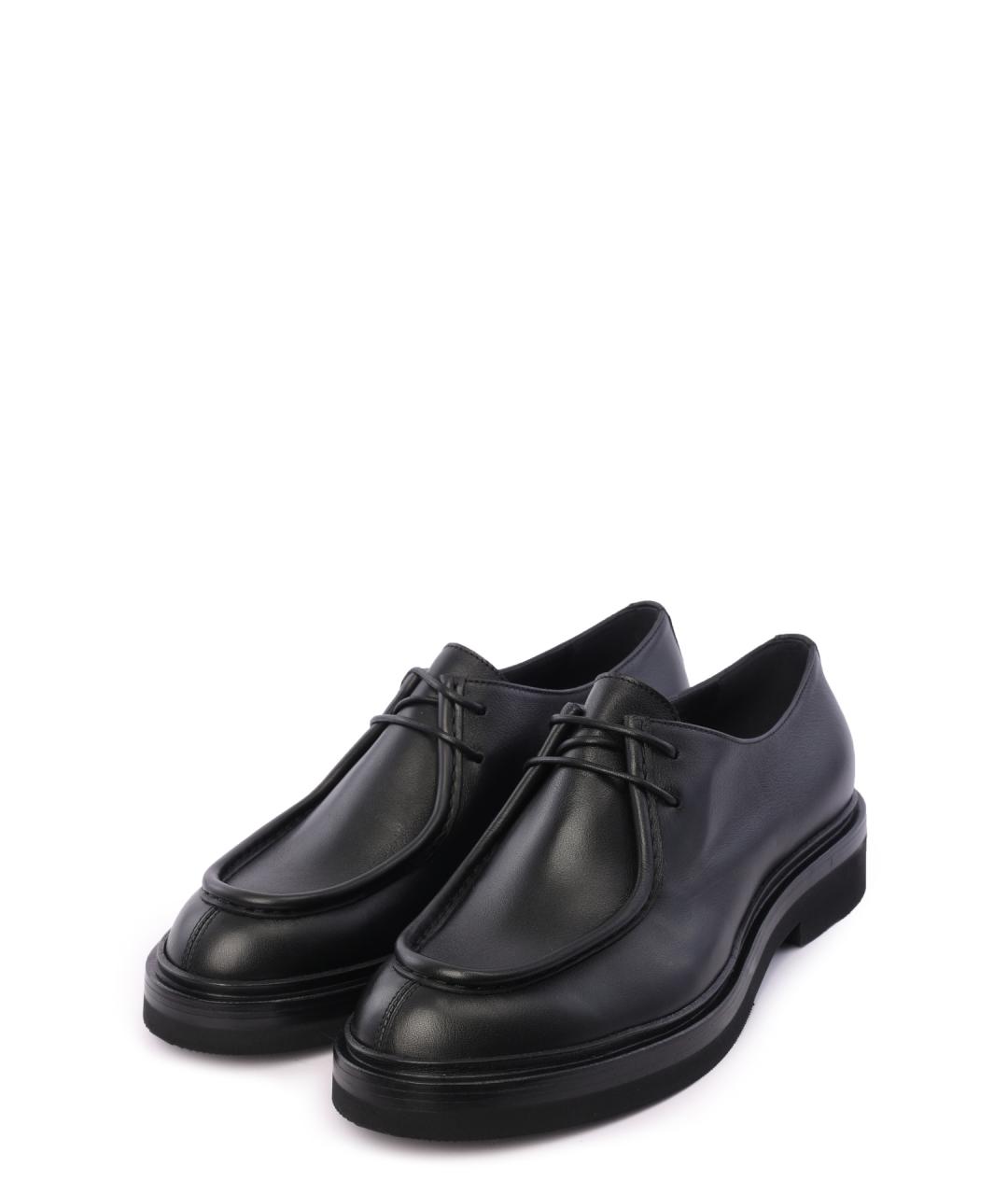 SANTONI Черные кожаные туфли, фото 2