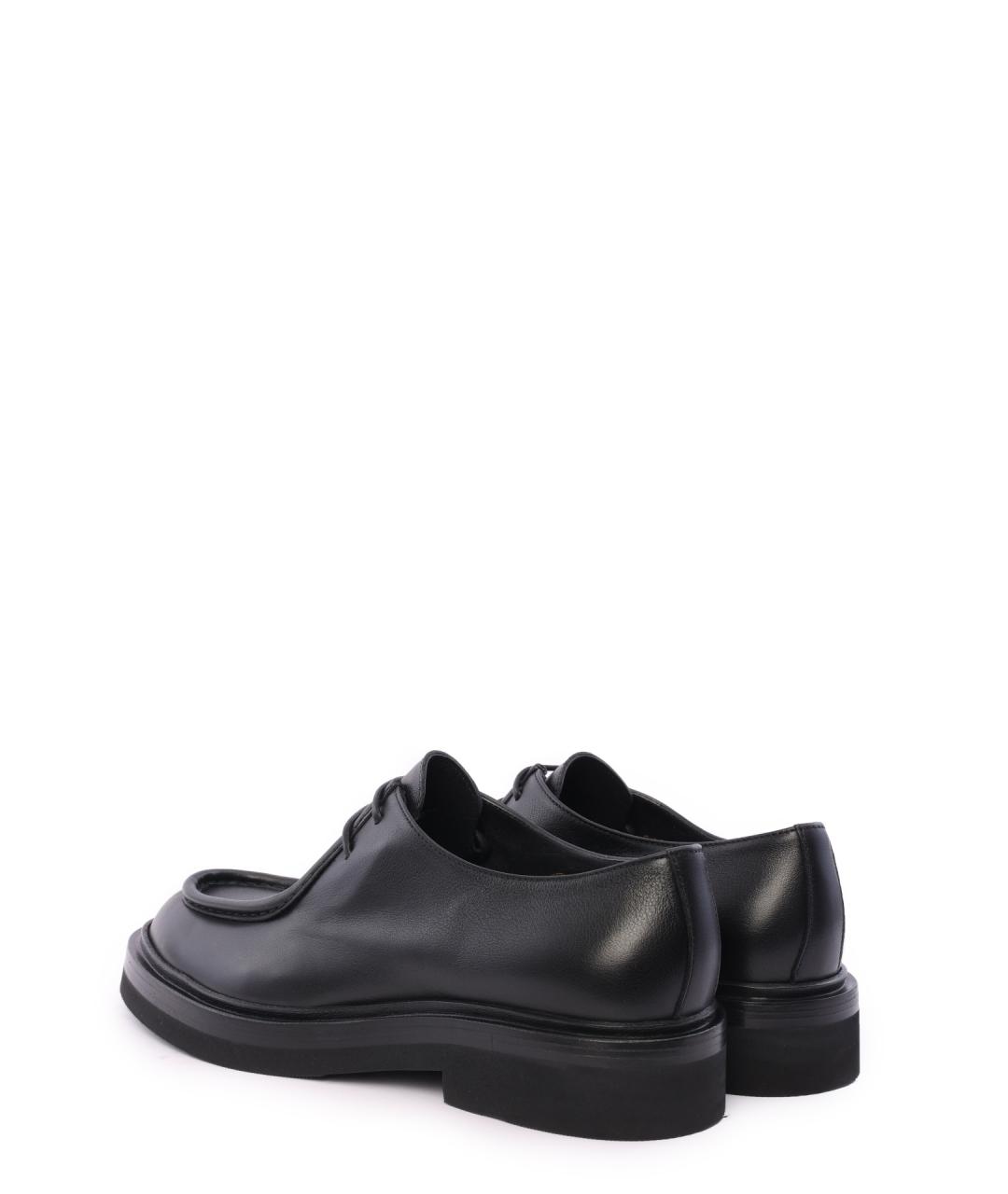 SANTONI Черные кожаные туфли, фото 3