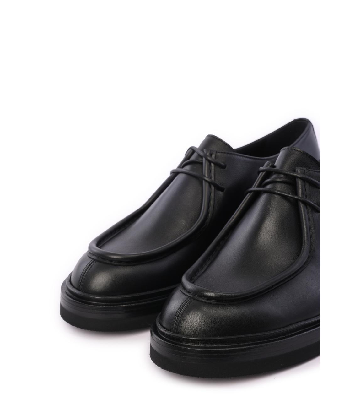 SANTONI Черные кожаные туфли, фото 6