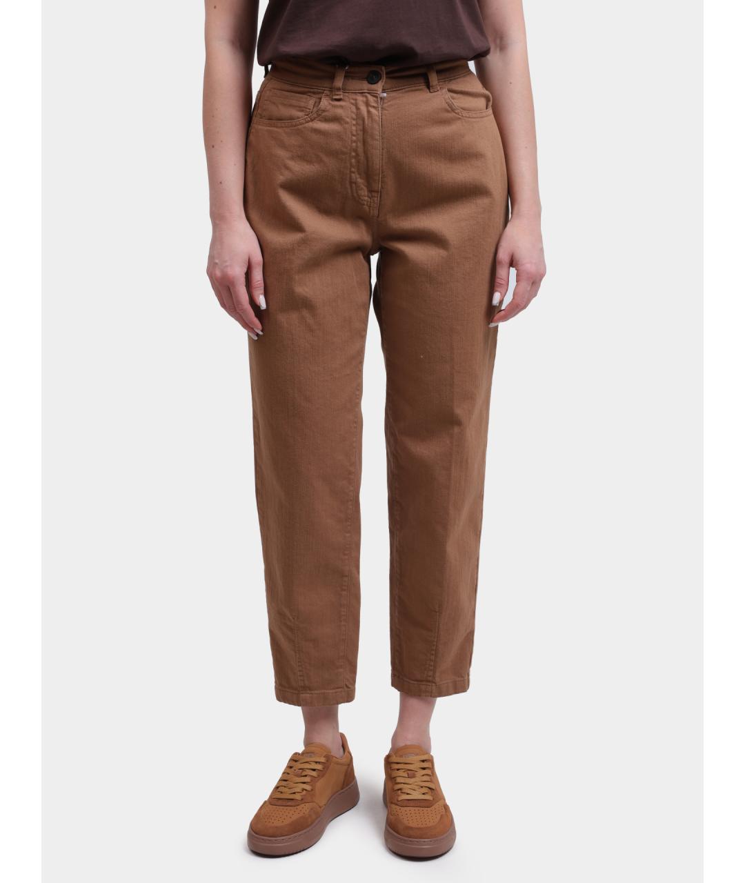 PESERICO Коричневые прямые джинсы, фото 6