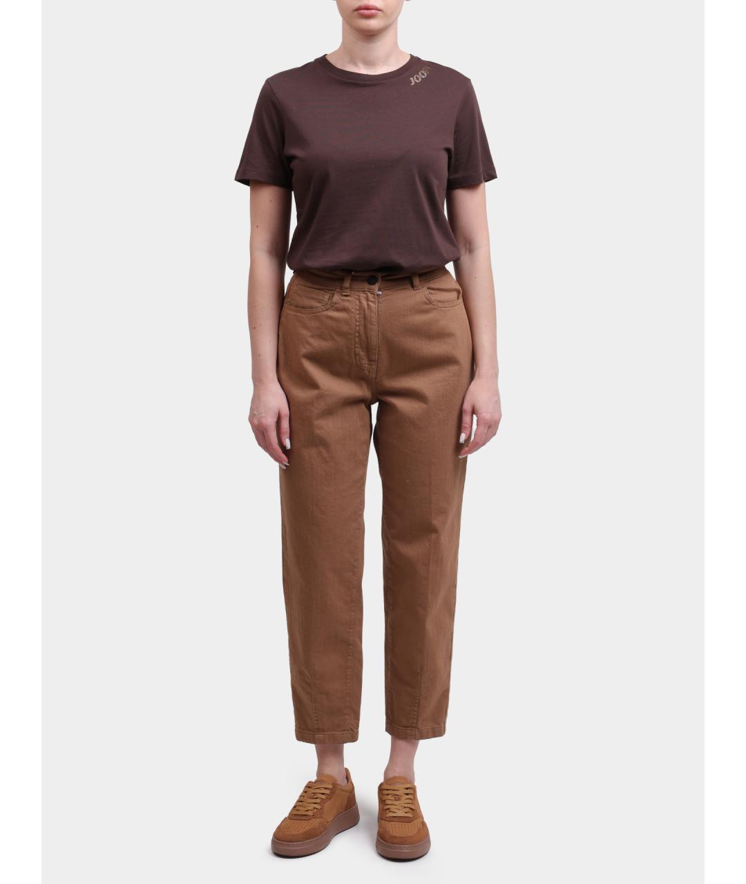 PESERICO Коричневые прямые джинсы, фото 2