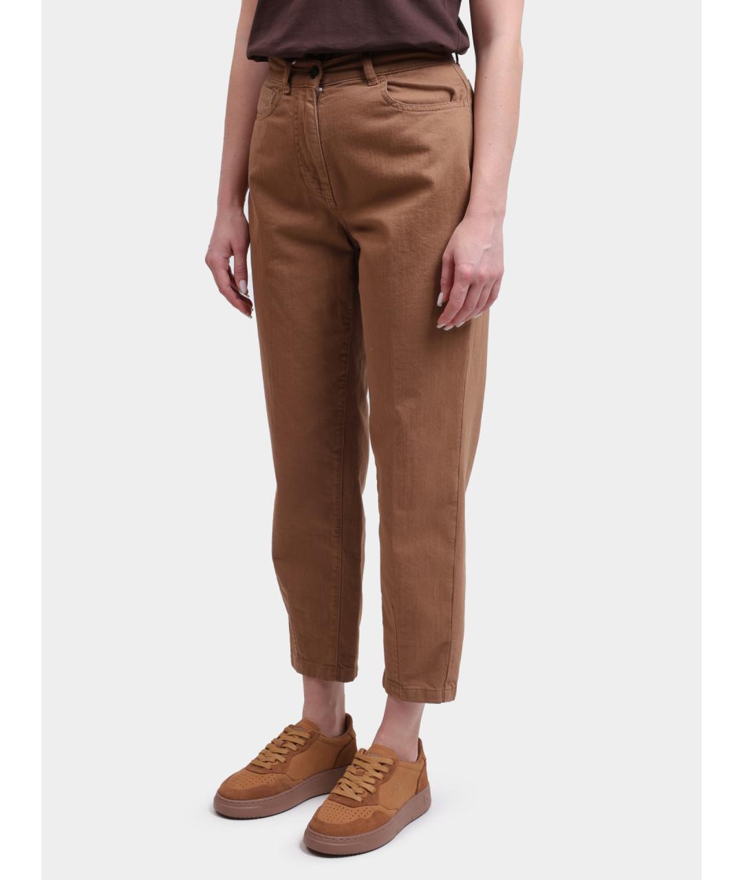 PESERICO Коричневые прямые джинсы, фото 4