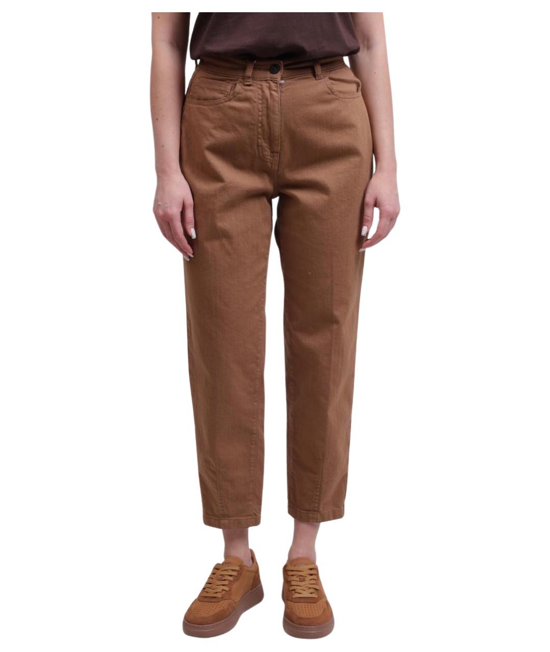 PESERICO Коричневые прямые джинсы, фото 1