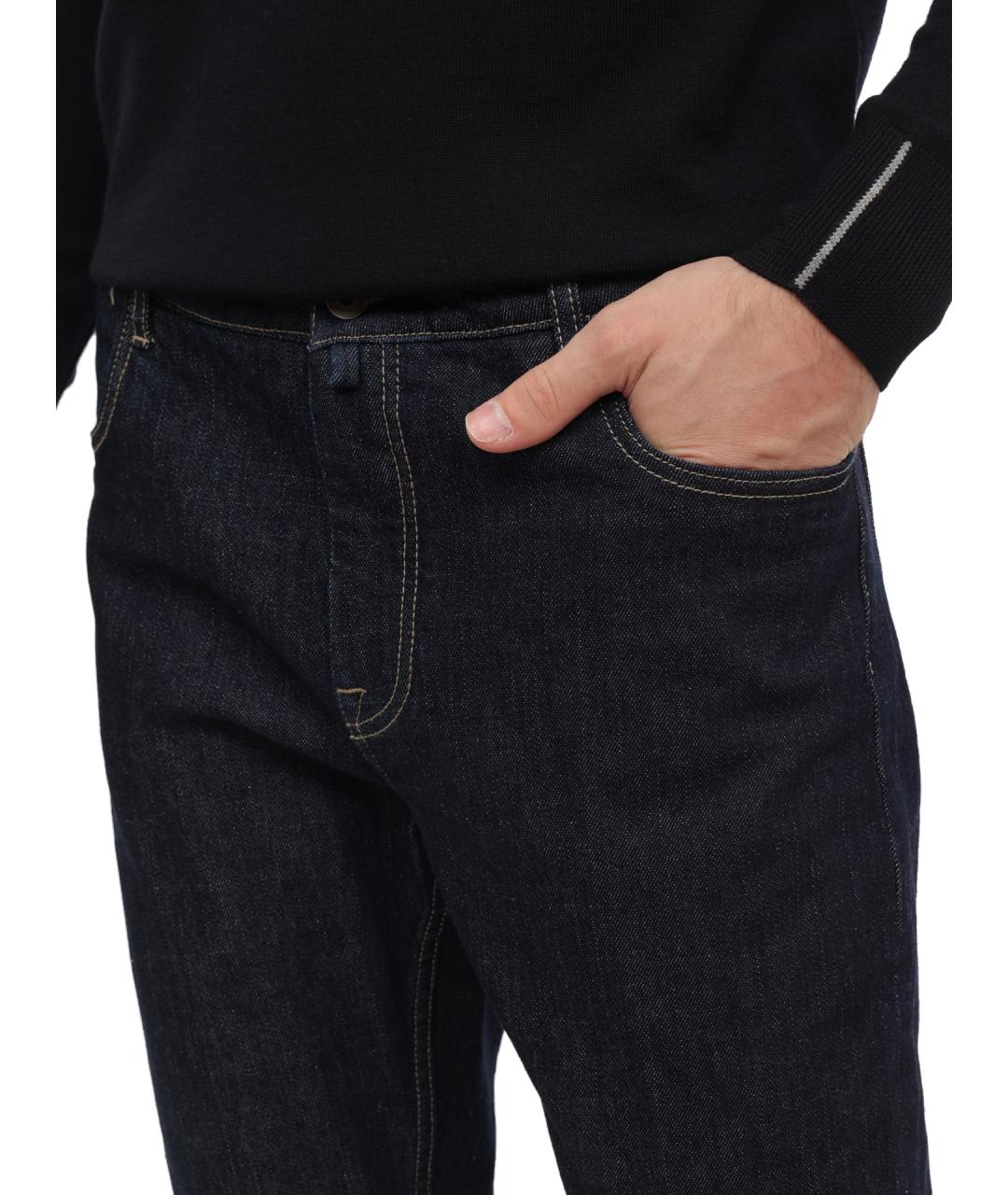 PESERICO Синие хлопковые джинсы скинни, фото 5