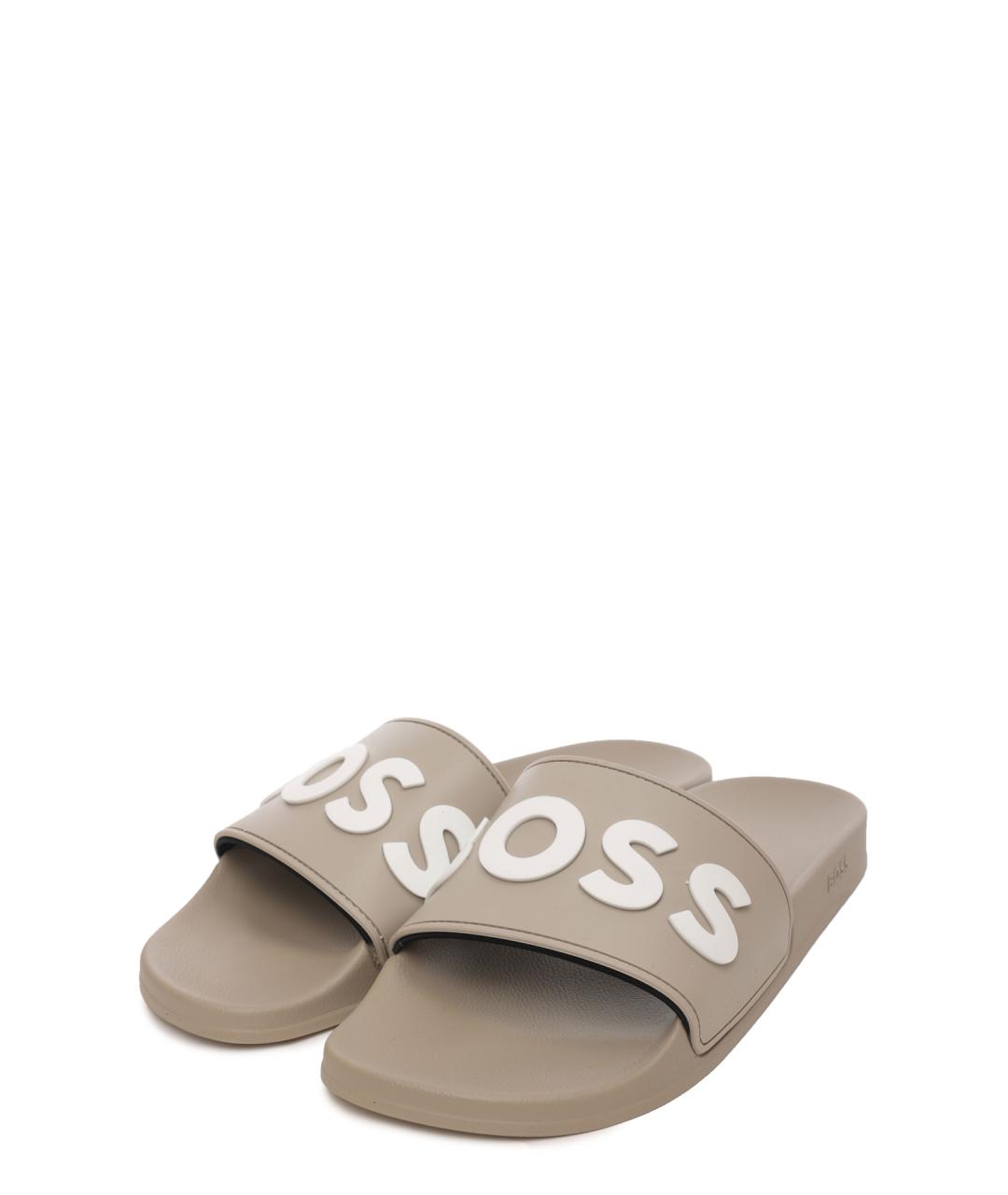 HUGO BOSS Бежевые шлепанцы, фото 2