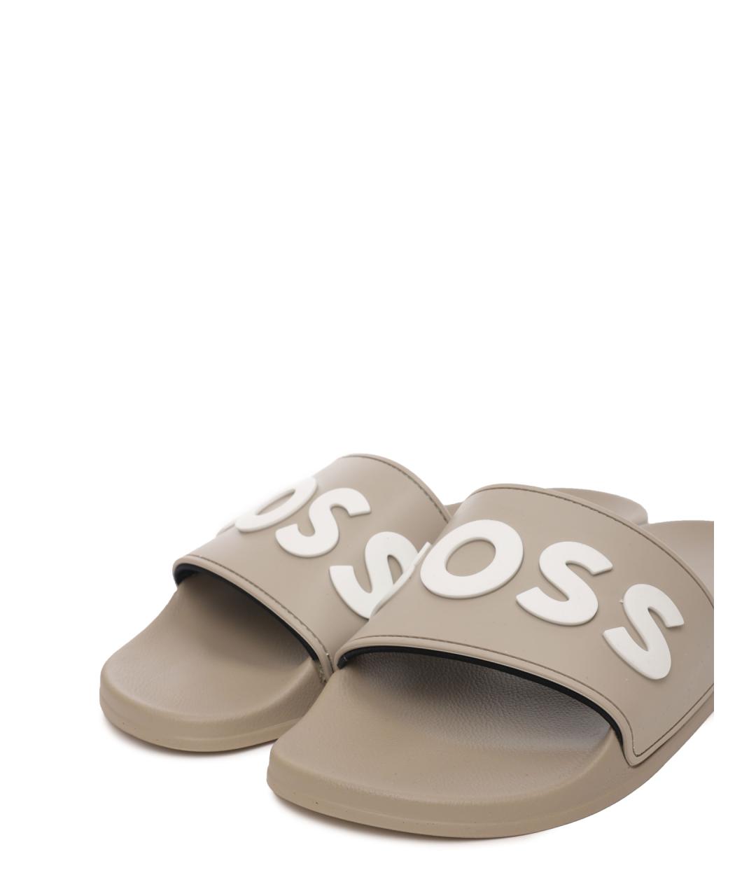 HUGO BOSS Бежевые шлепанцы, фото 5