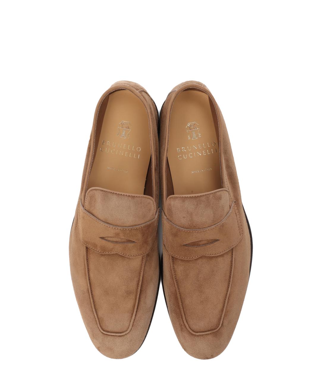 BRUNELLO CUCINELLI Коричневые замшевые лоферы, фото 5