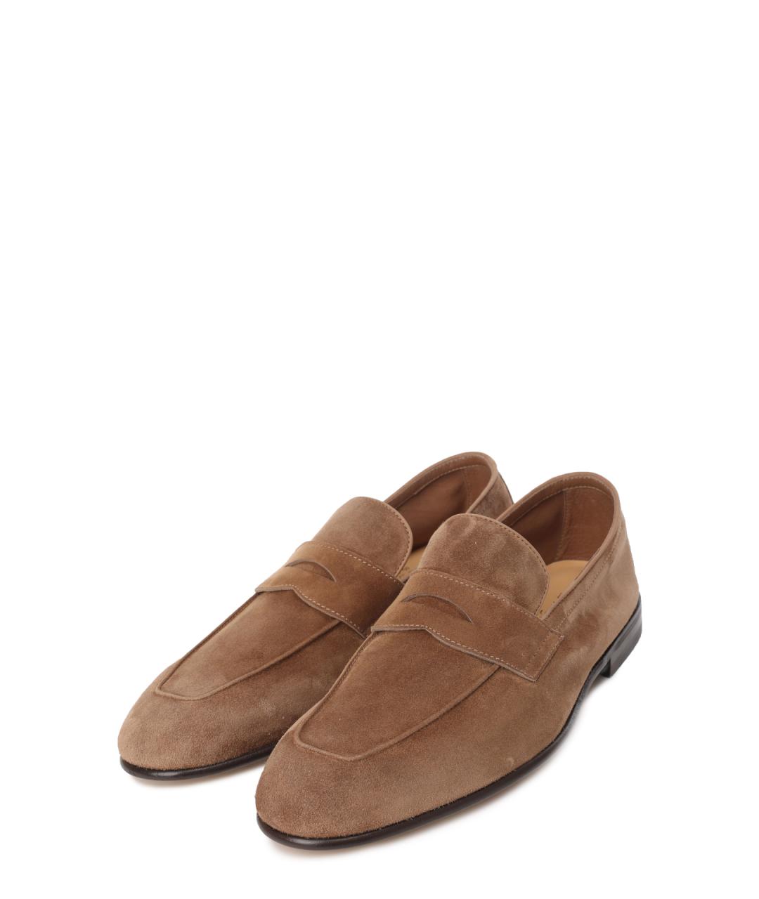 BRUNELLO CUCINELLI Коричневые замшевые лоферы, фото 2