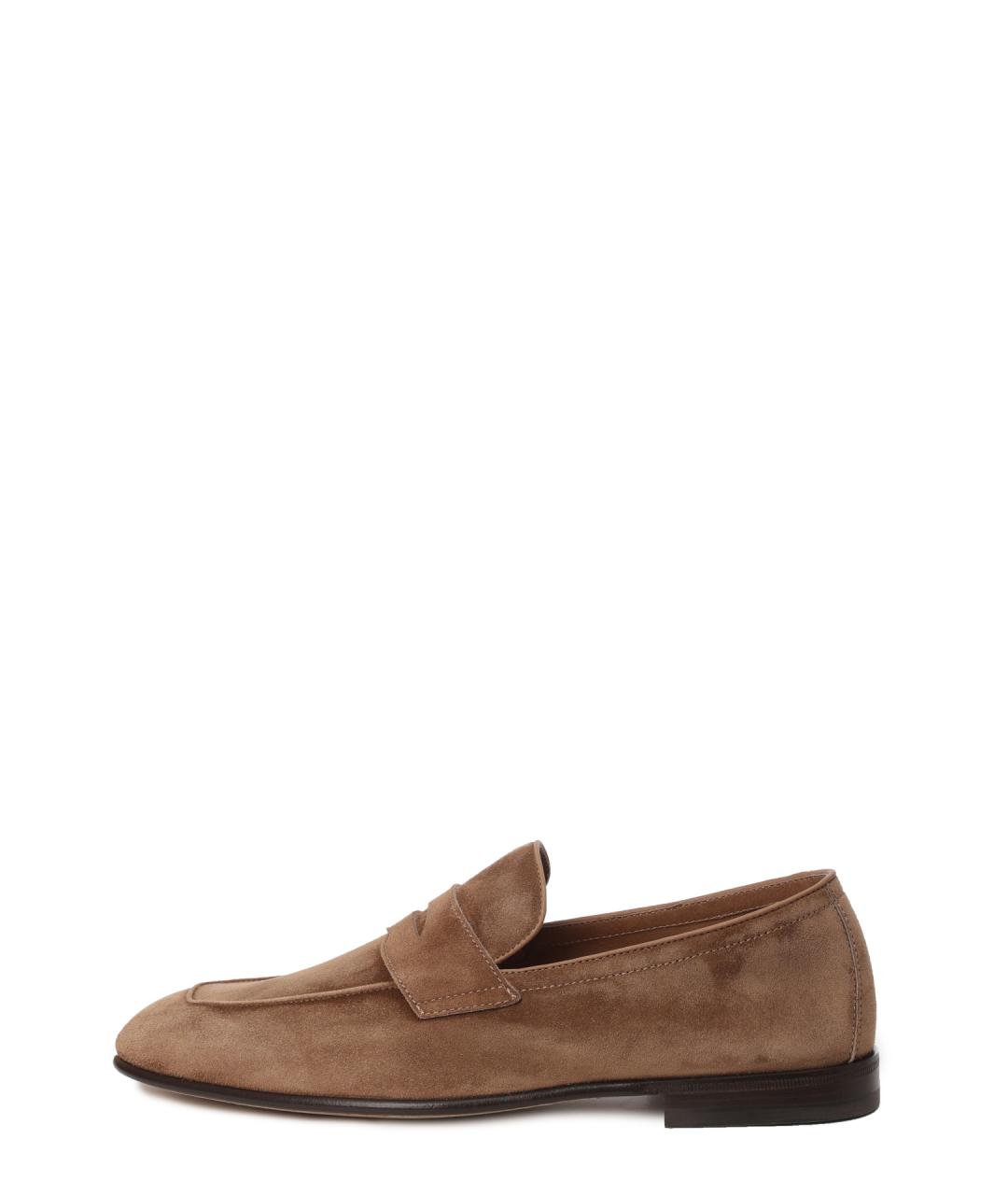 BRUNELLO CUCINELLI Коричневые замшевые лоферы, фото 7