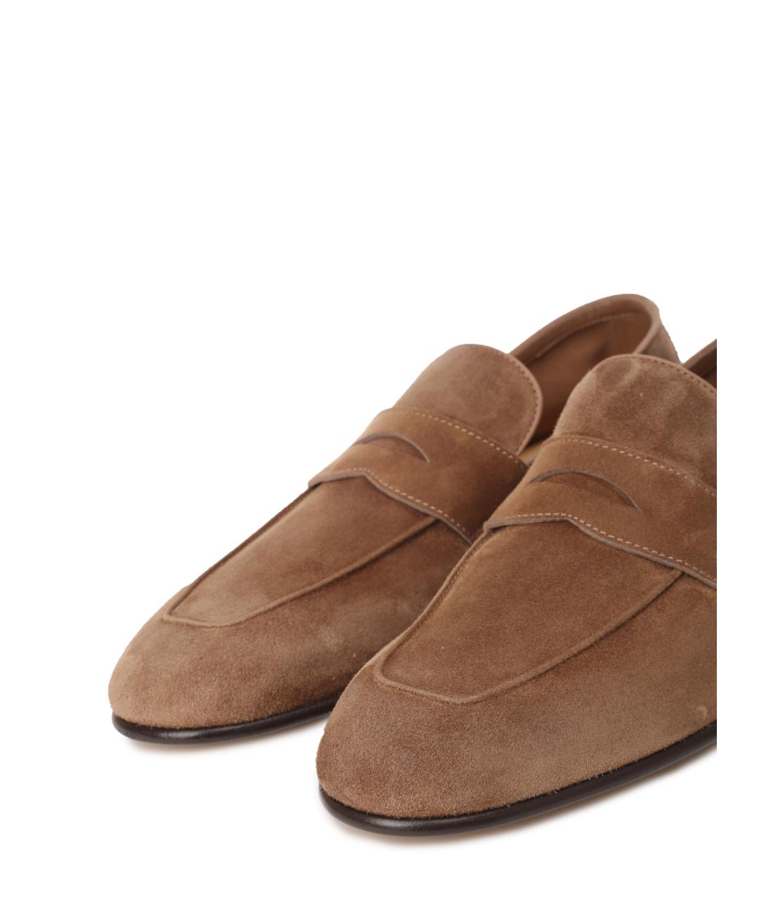 BRUNELLO CUCINELLI Коричневые замшевые лоферы, фото 6