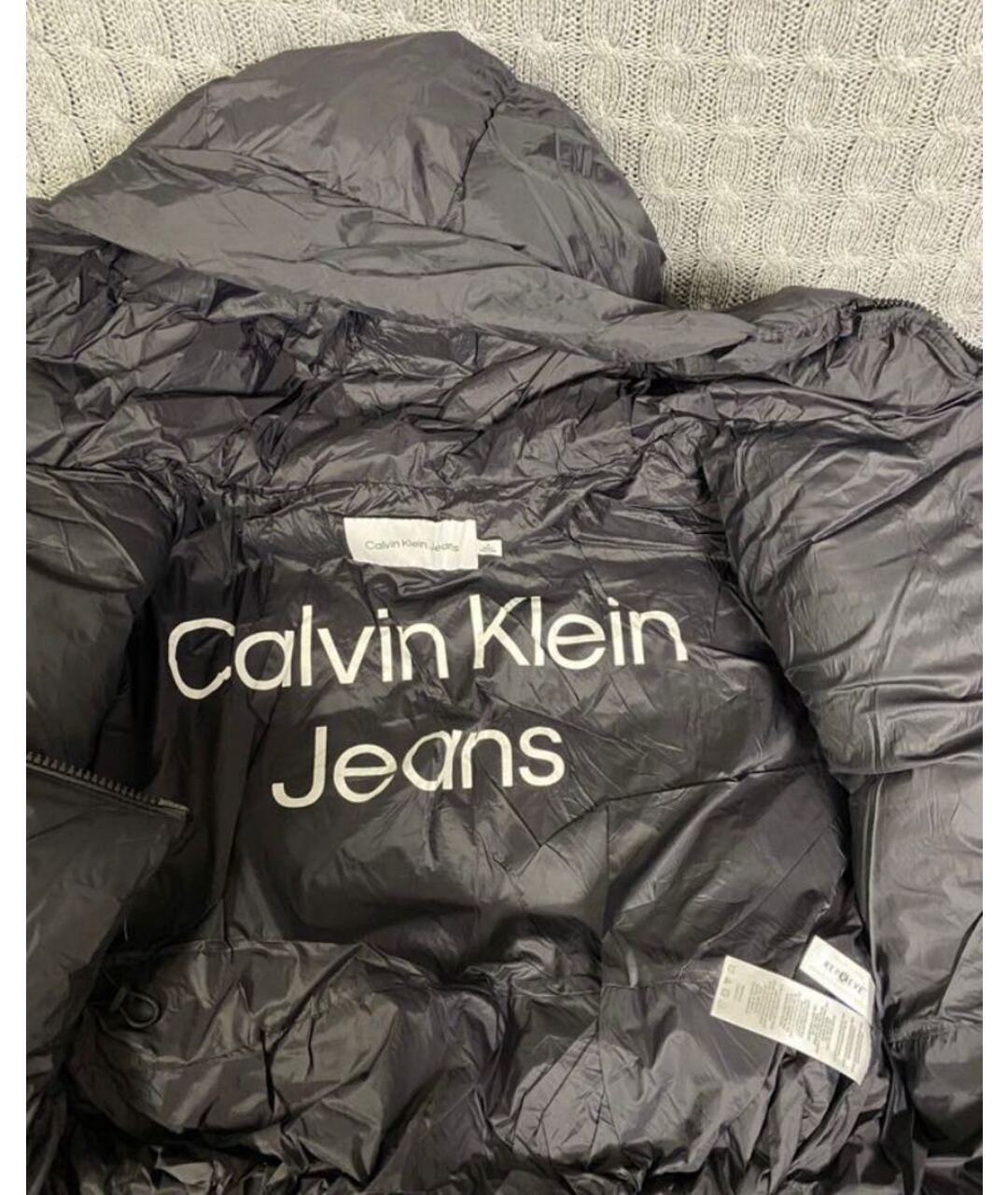 CALVIN KLEIN Черный пуховик, фото 4