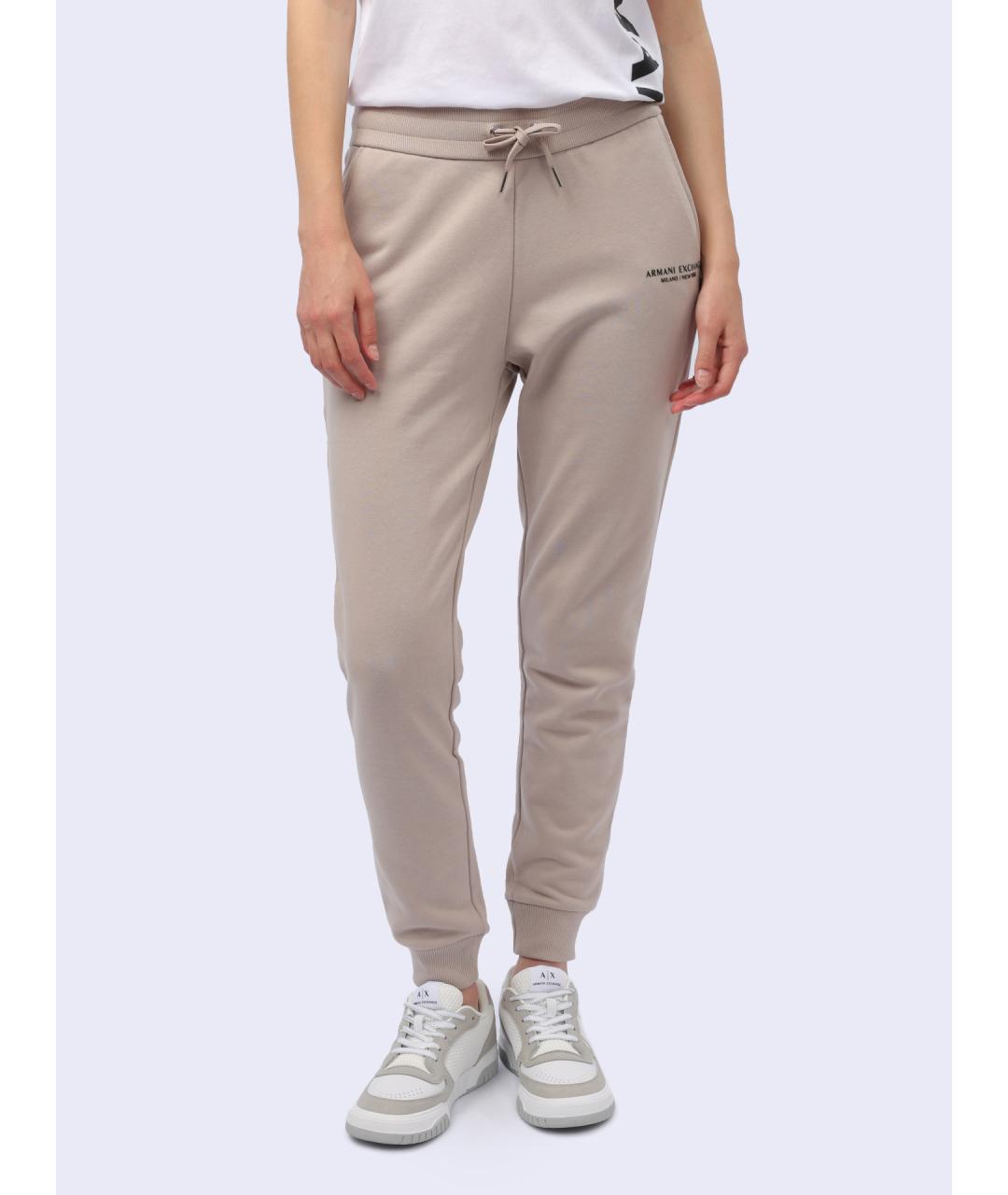 ARMANI EXCHANGE Бежевые хлопковые спортивные брюки и шорты, фото 6