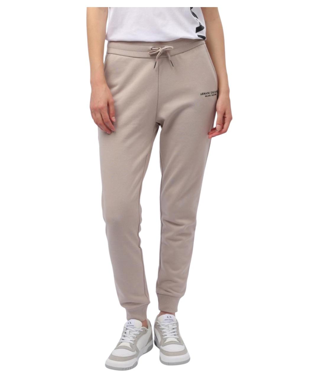 ARMANI EXCHANGE Бежевые хлопковые спортивные брюки и шорты, фото 1