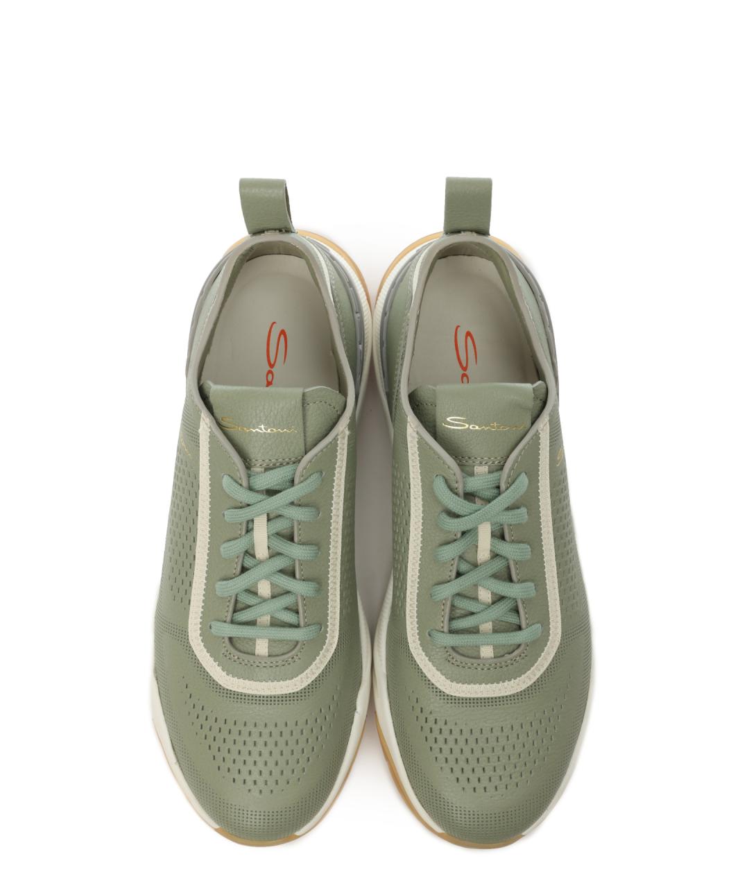 SANTONI Зеленые кроссовки, фото 5