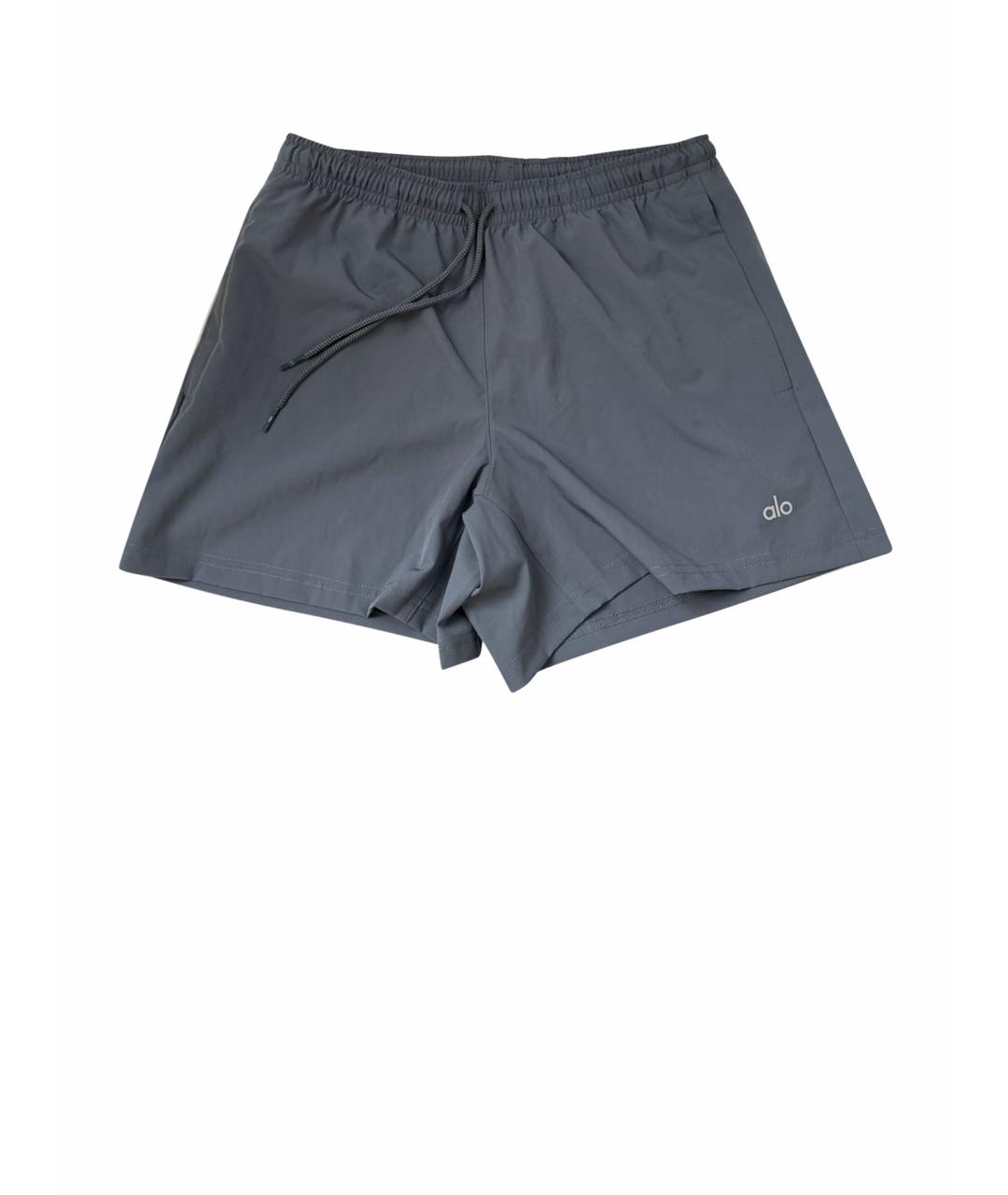 ALO YOGA Антрацитовые синтетические шорты, фото 1