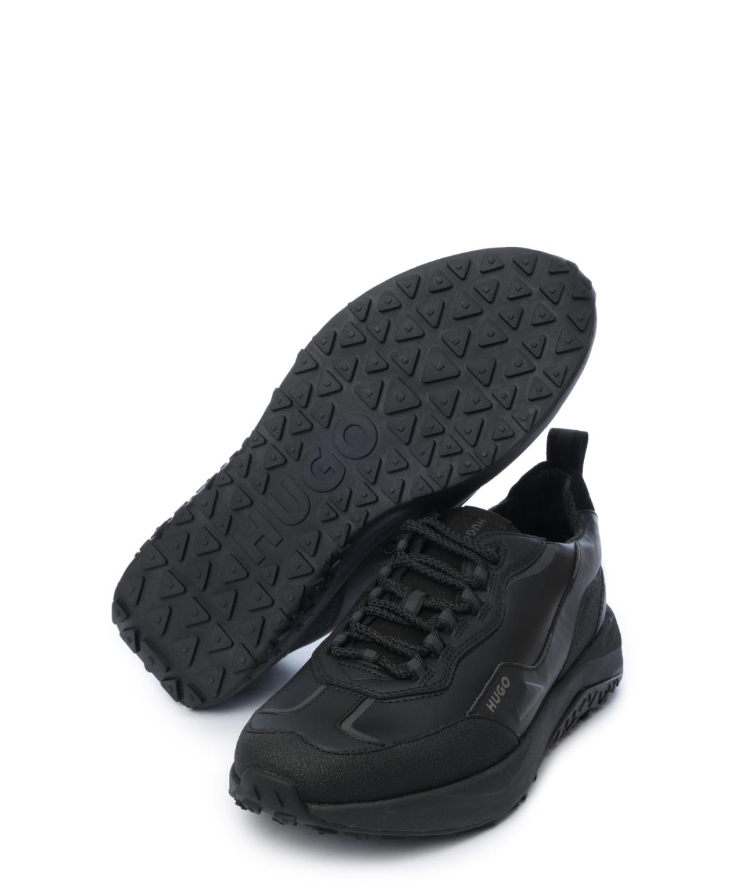 HUGO Черные низкие кроссовки / кеды, фото 4