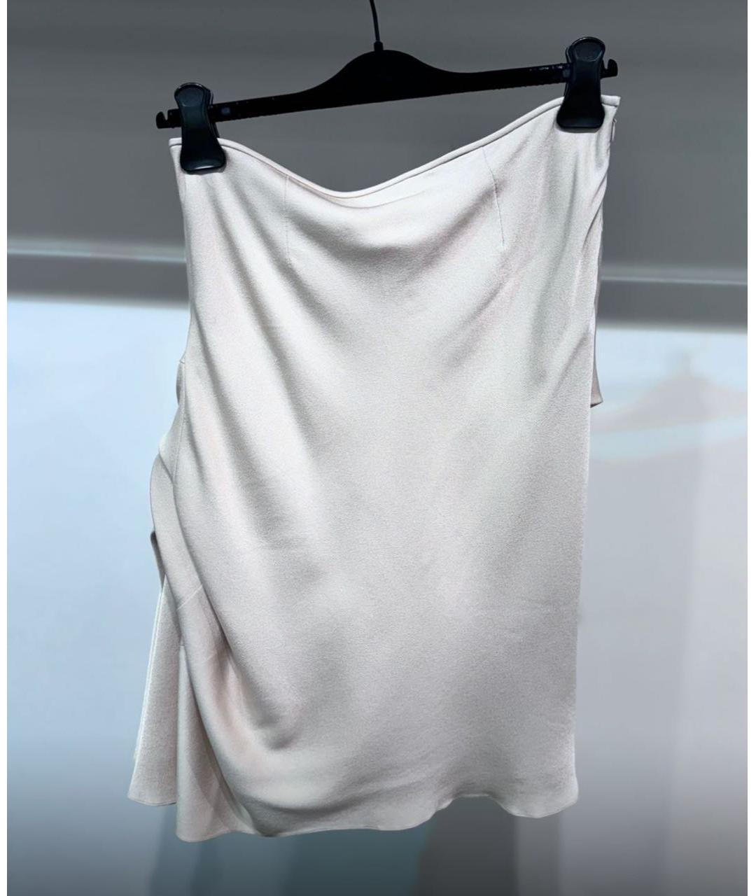 CHRISTIAN DIOR Бежевая шелковая юбка миди, фото 2