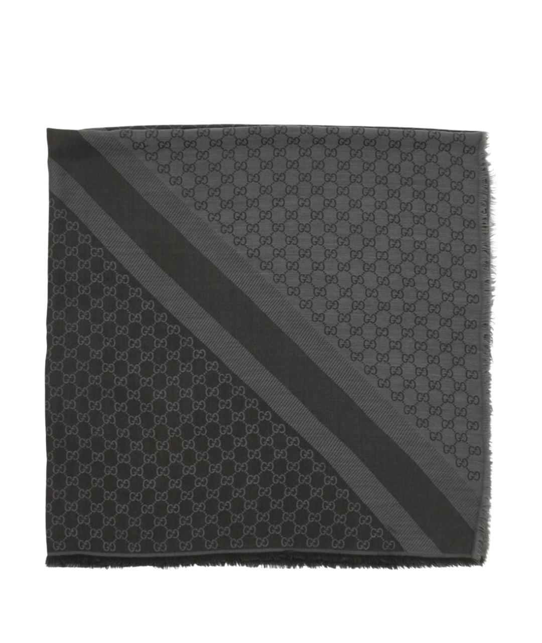 GUCCI Серый шерстяной платок, фото 1